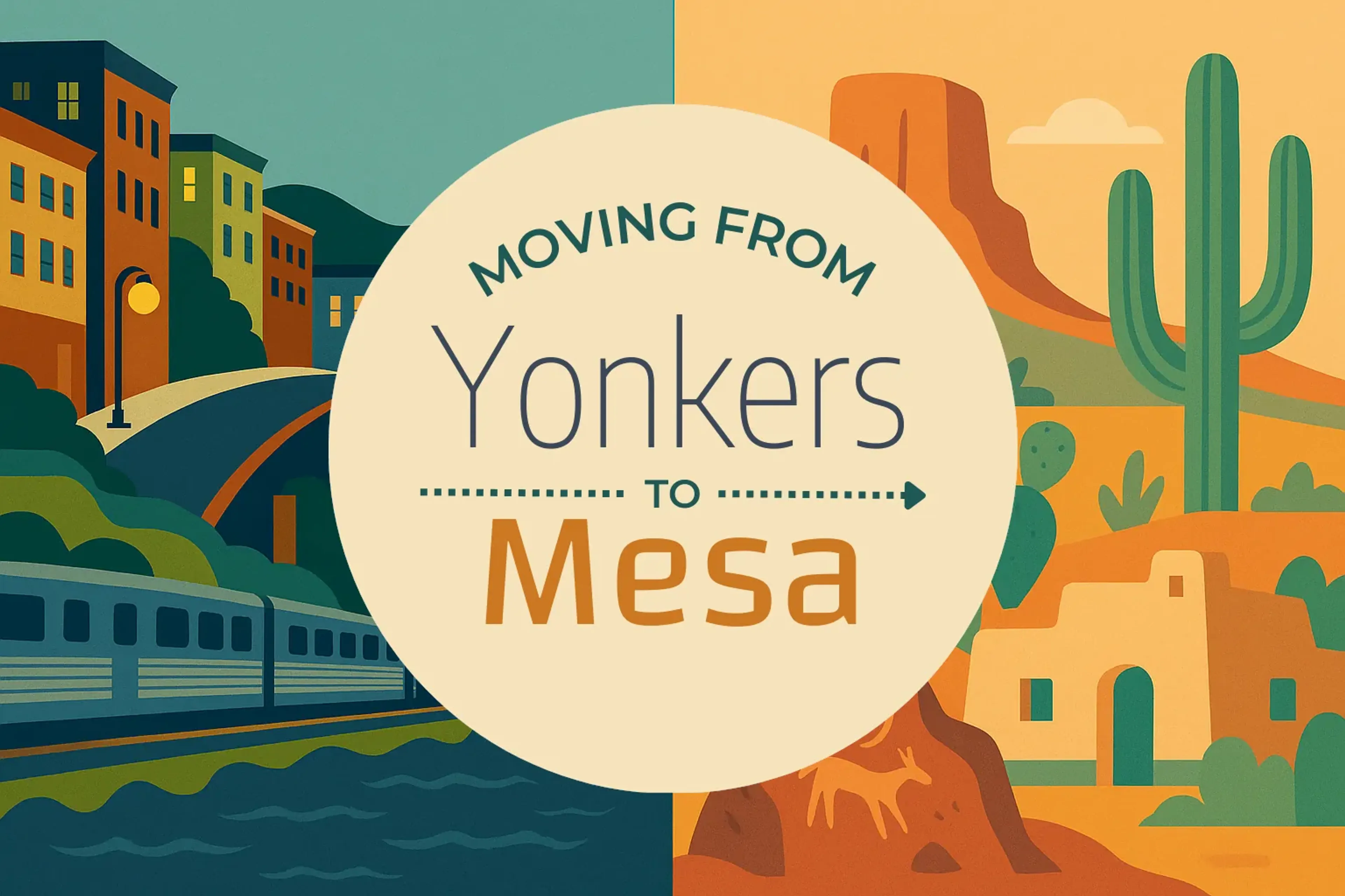 Side-by-side comparison of Yonkers to Mesa moving companies