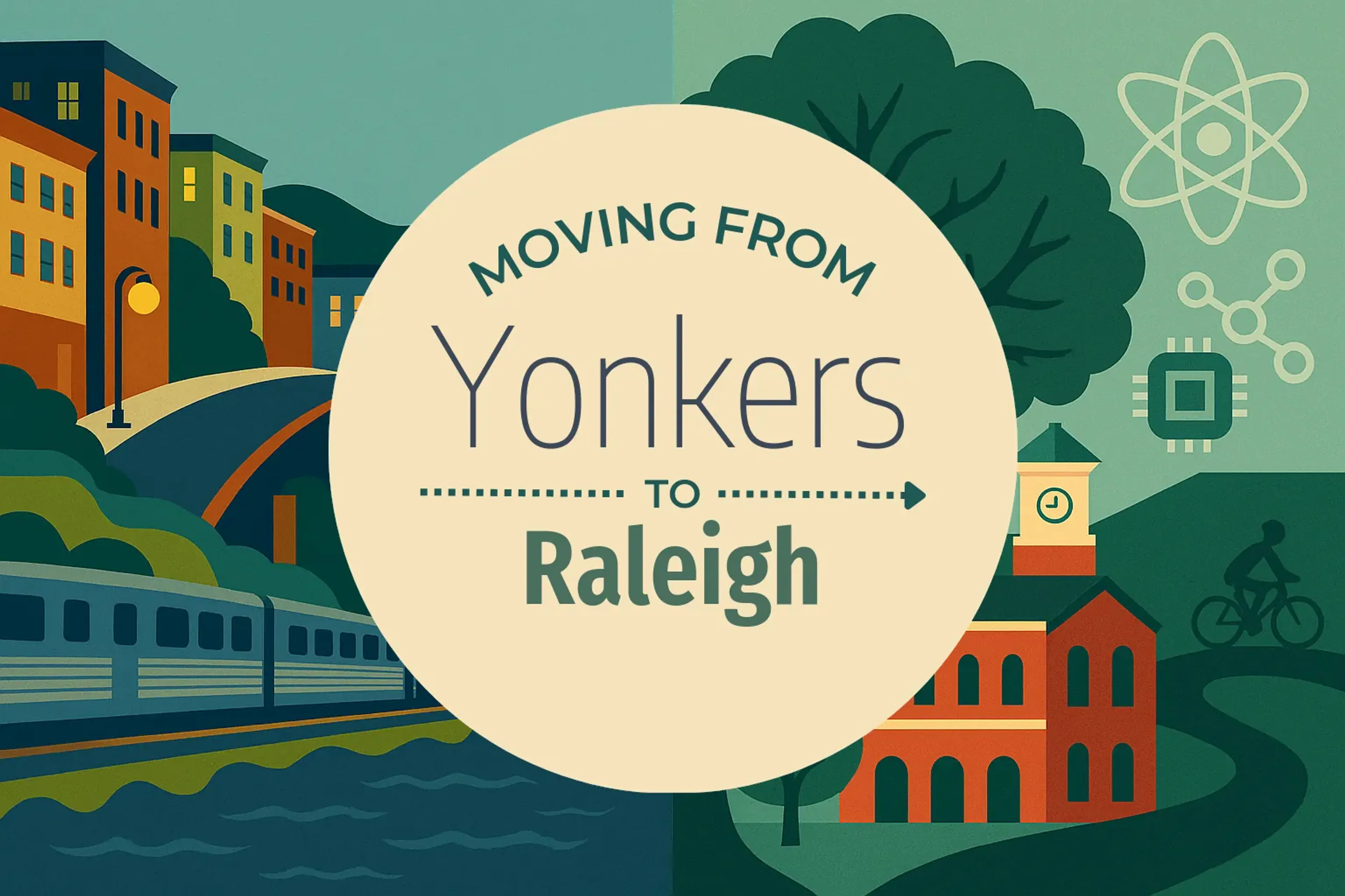 Side-by-side comparison of Yonkers to Raleigh moving companies
