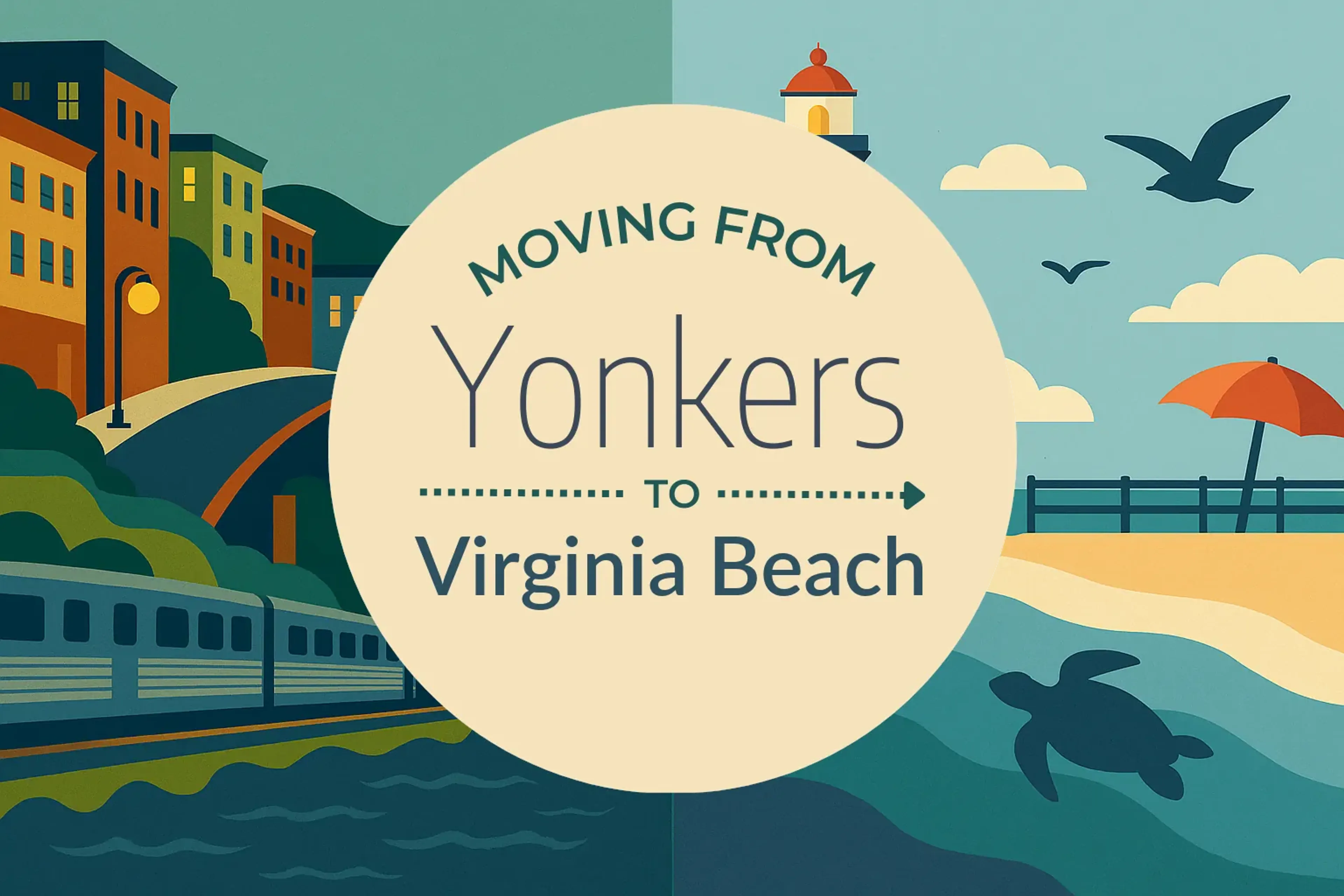 Side-by-side comparison of Yonkers to Virginia Beach moving companies