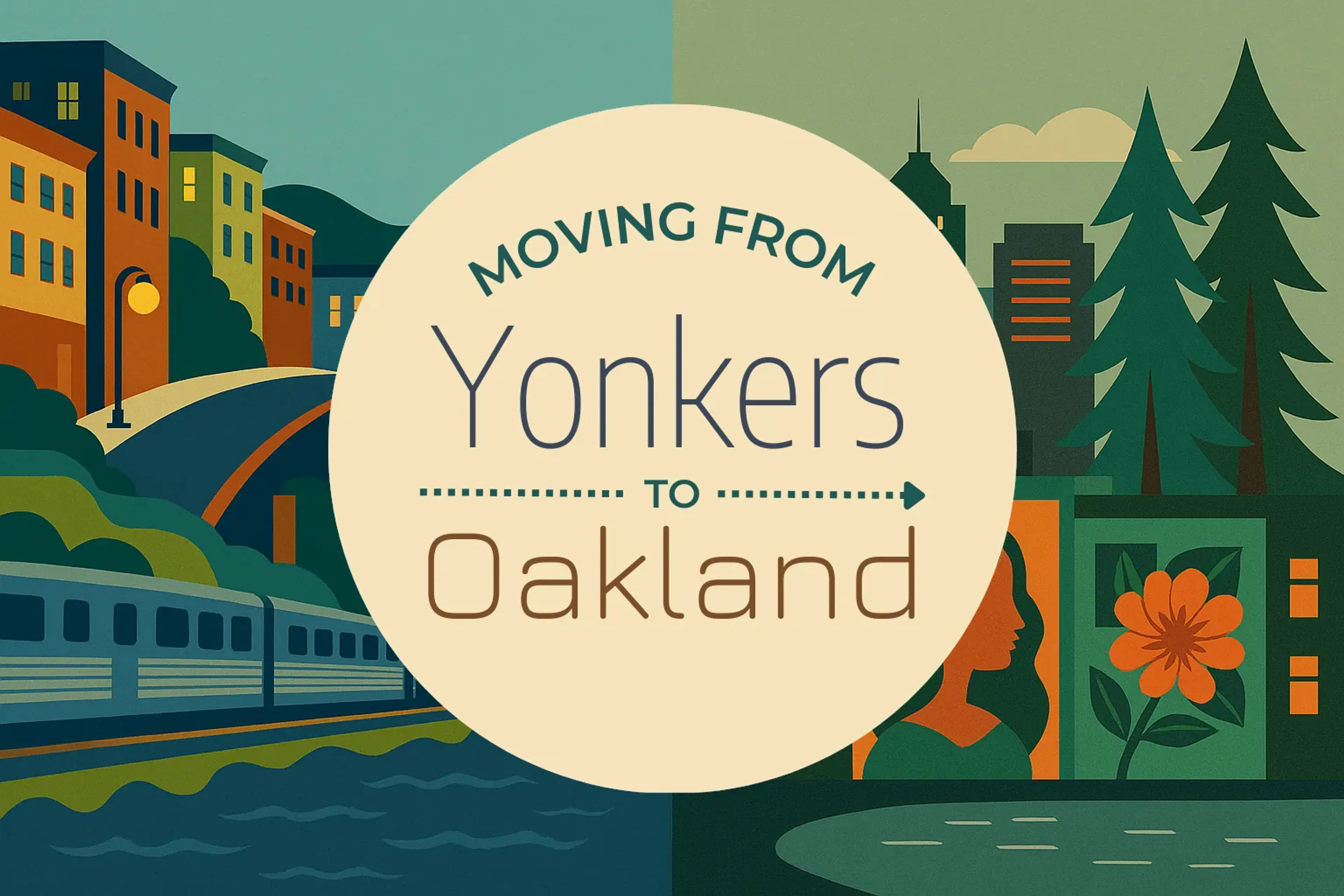 Side-by-side comparison of Yonkers to Oakland moving companies
