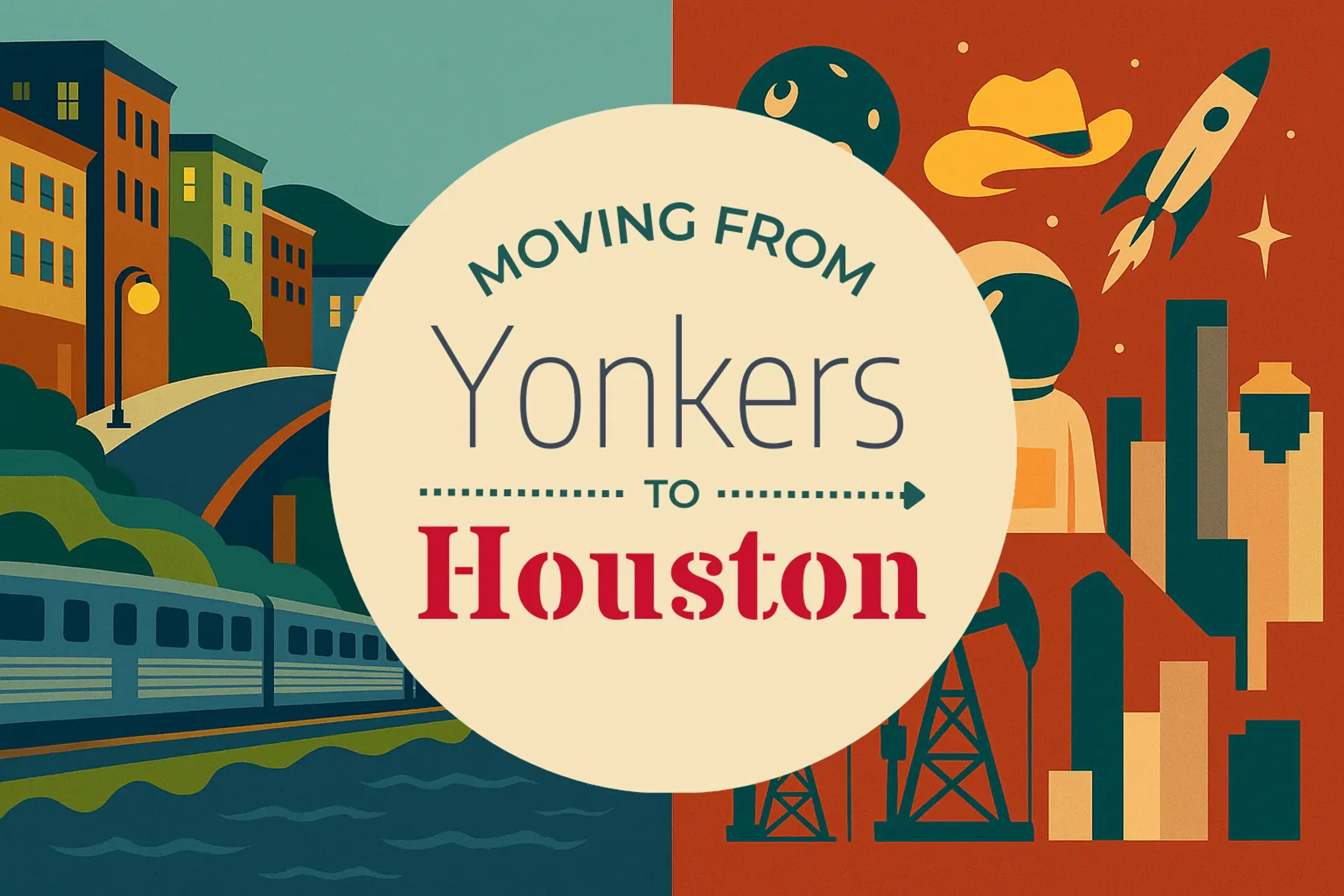 Side-by-side comparison of Yonkers to Houston moving companies