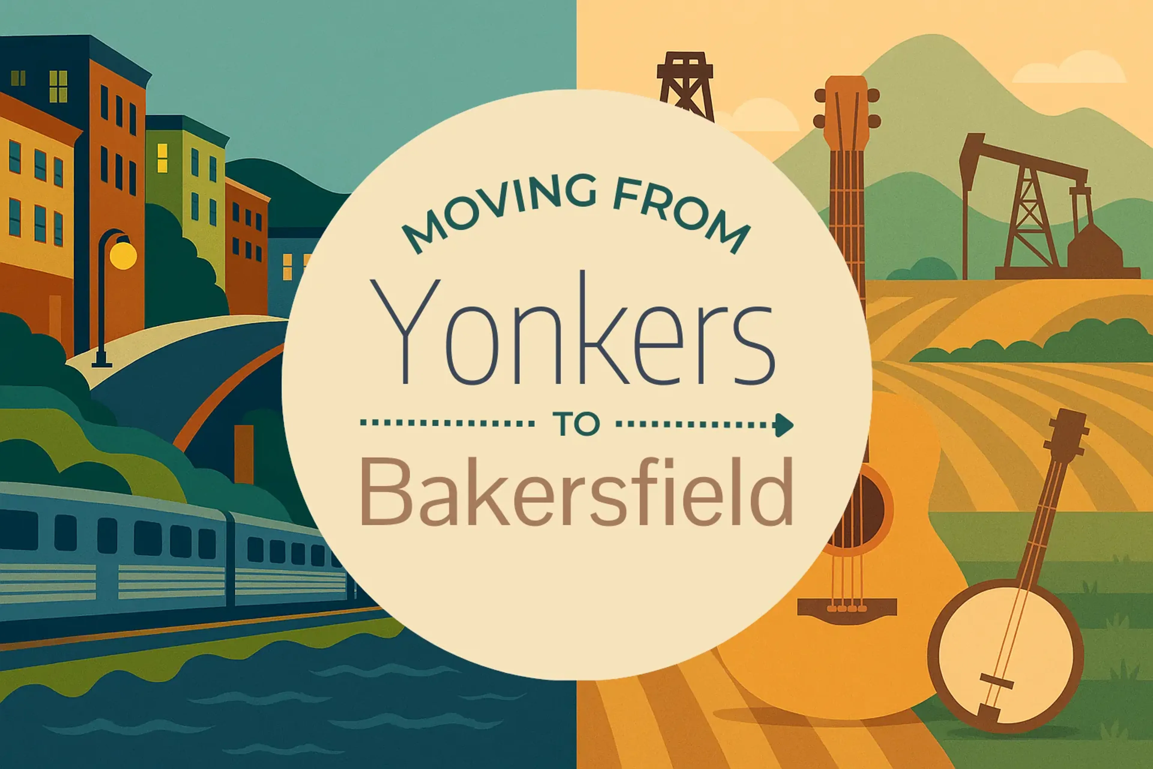Side-by-side comparison of Yonkers to Bakersfield moving companies