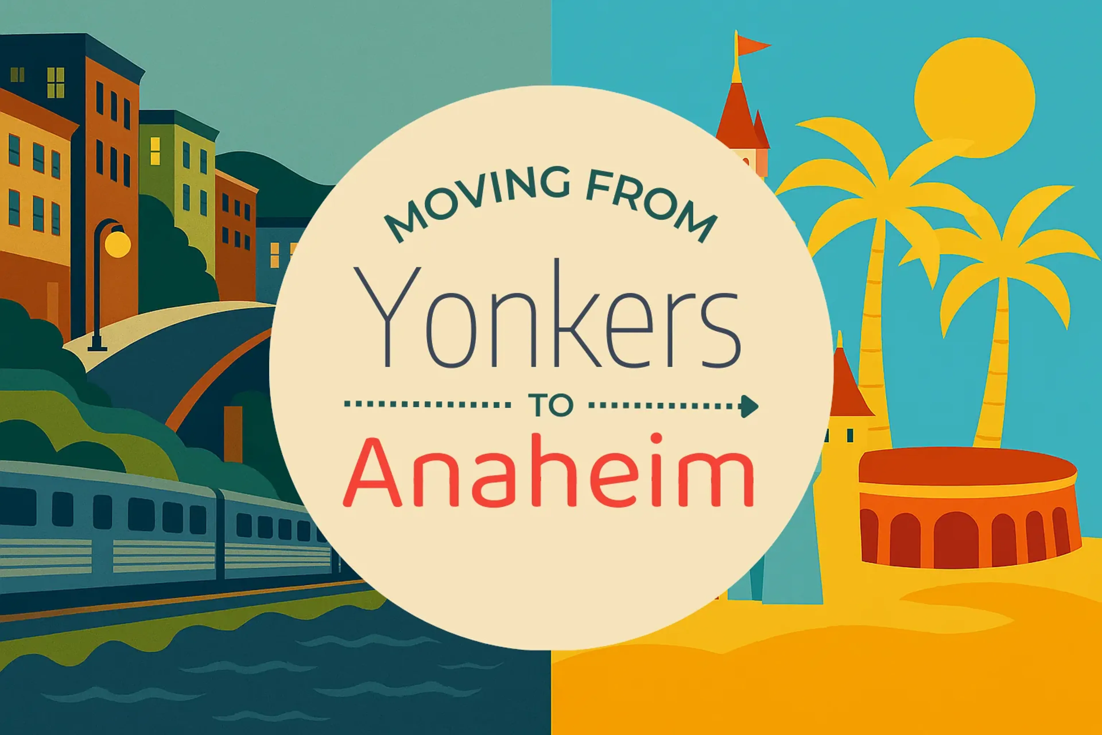 Side-by-side comparison of Yonkers to Anaheim moving companies