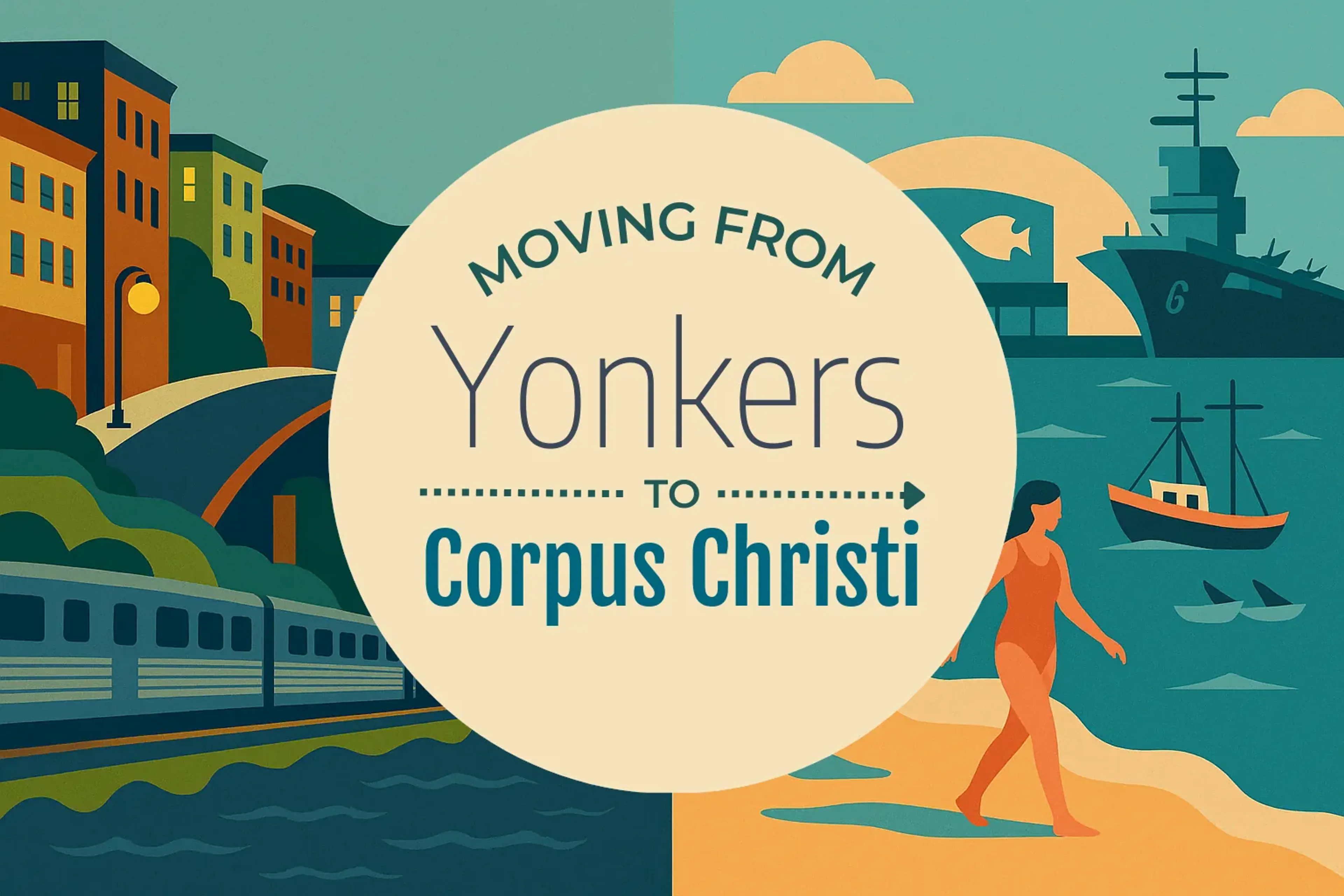 Side-by-side comparison of Yonkers to Corpus Christi moving companies