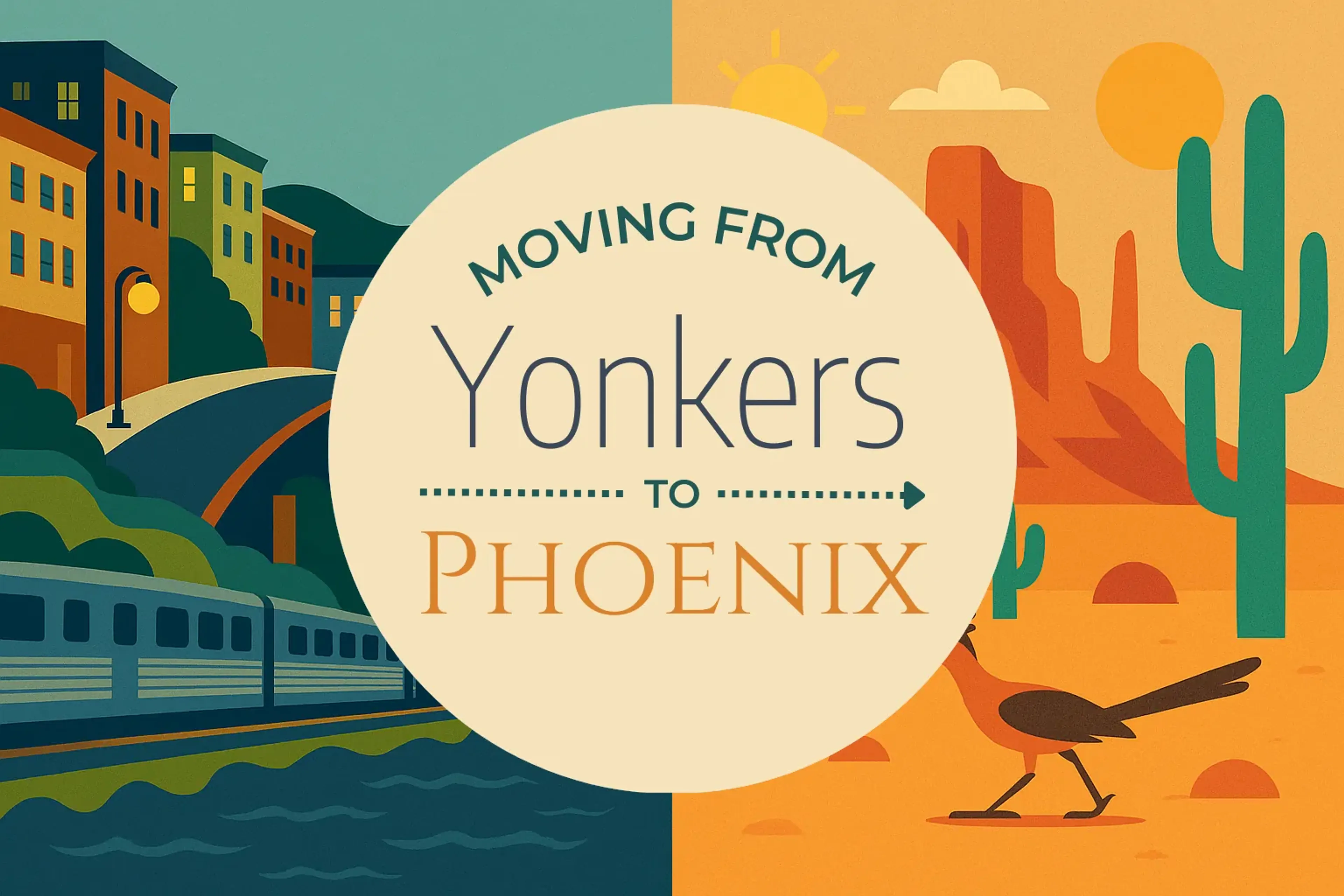 Side-by-side comparison of Yonkers to Phoenix moving companies