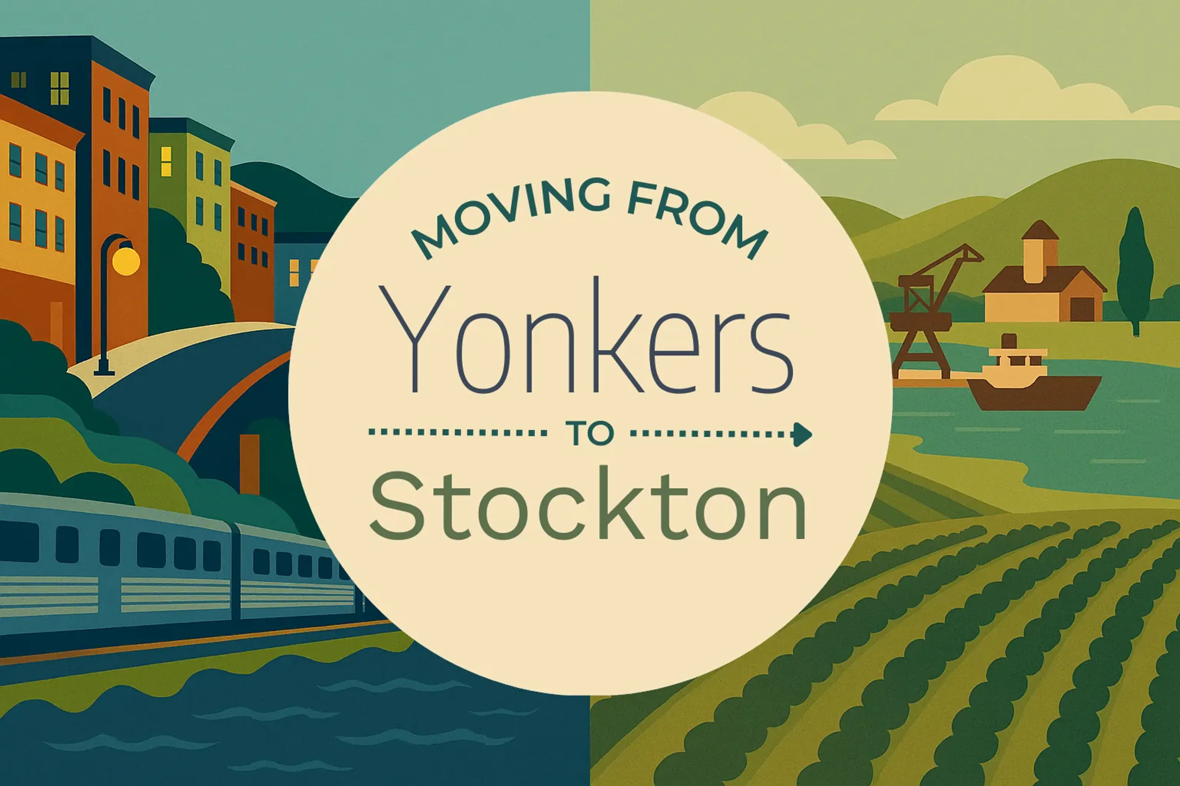 Side-by-side comparison of Yonkers to Stockton moving companies