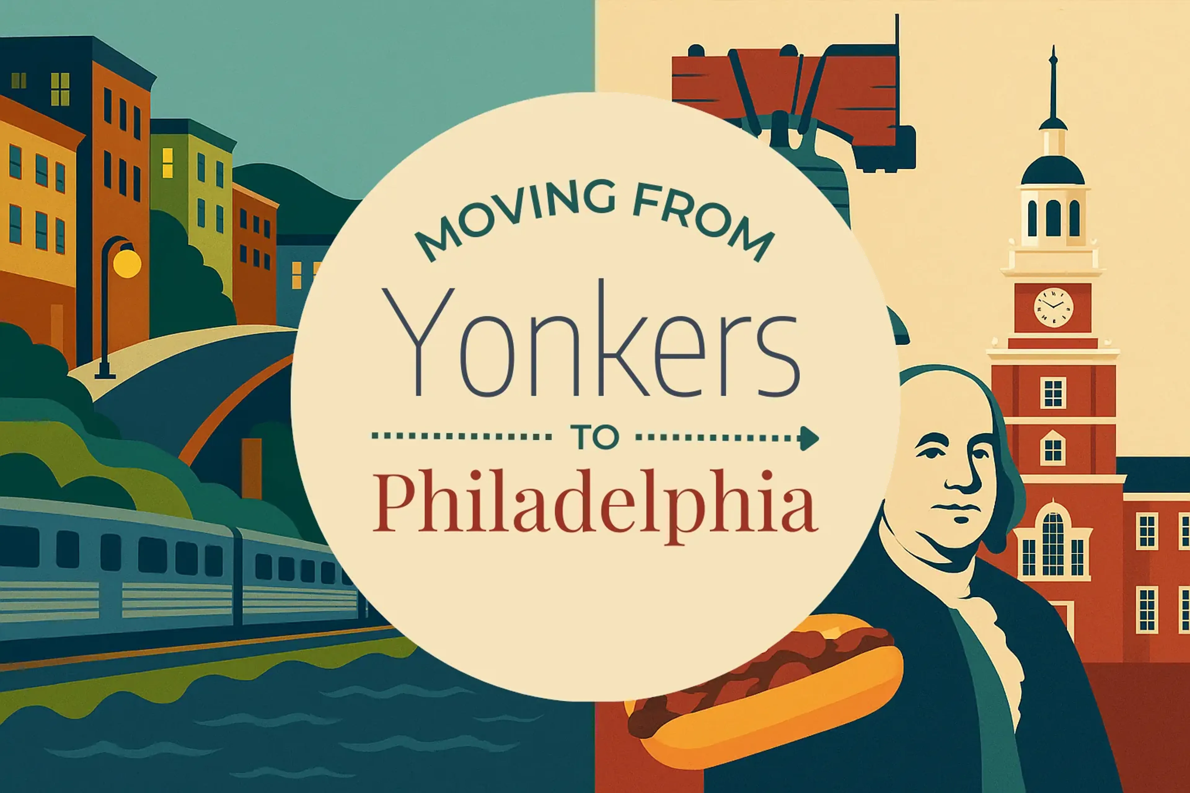Side-by-side comparison of Yonkers to Philadelphia moving companies
