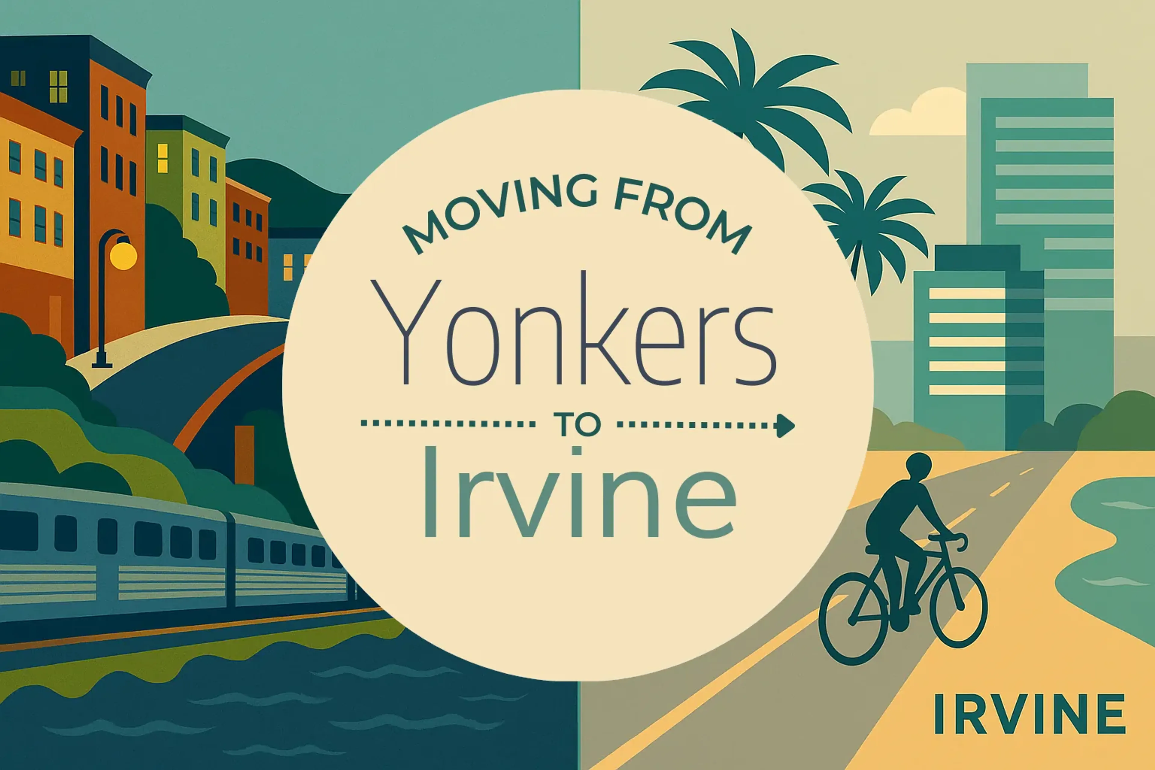 Side-by-side comparison of Yonkers to Irvine moving companies