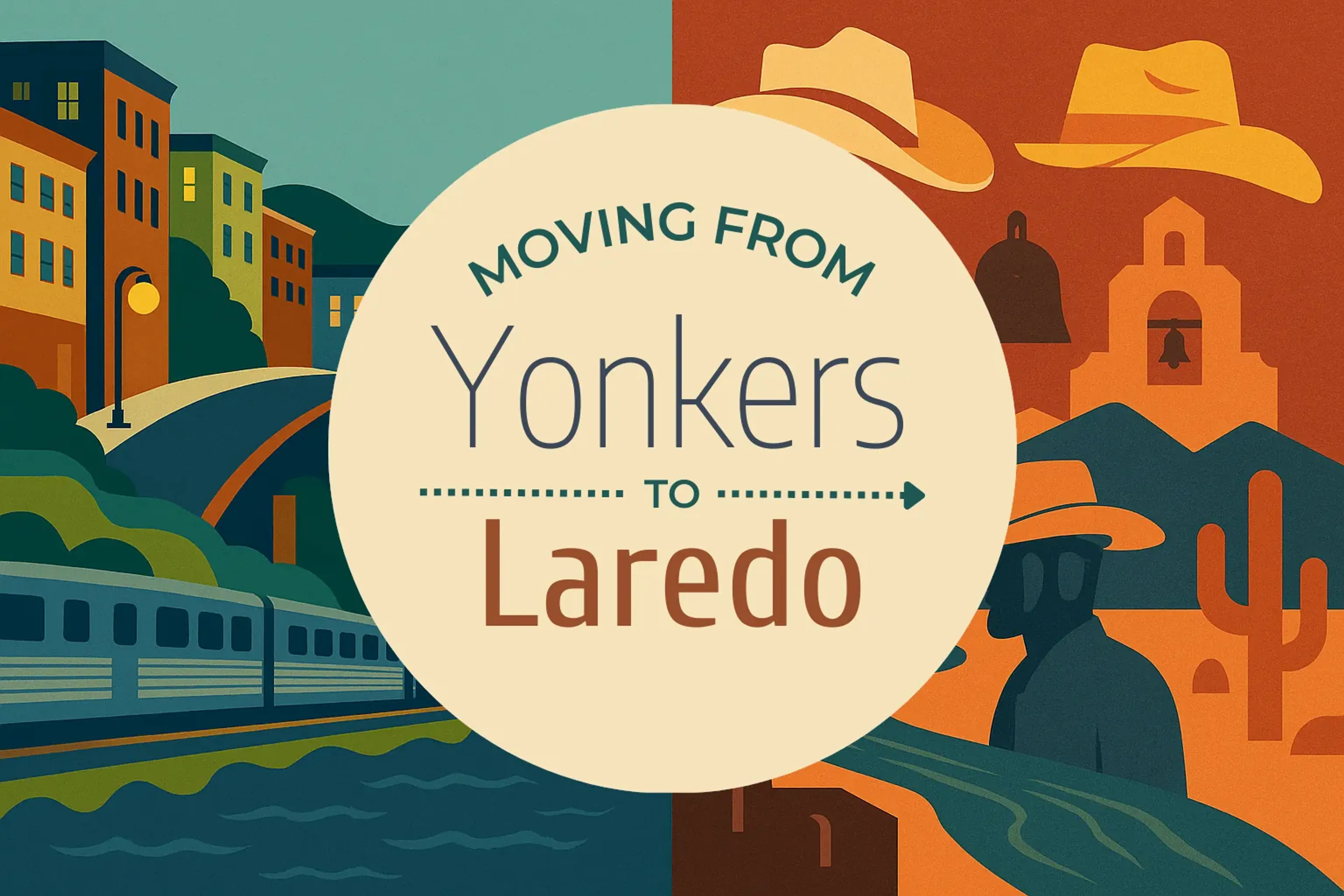 Side-by-side comparison of Yonkers to Laredo moving companies