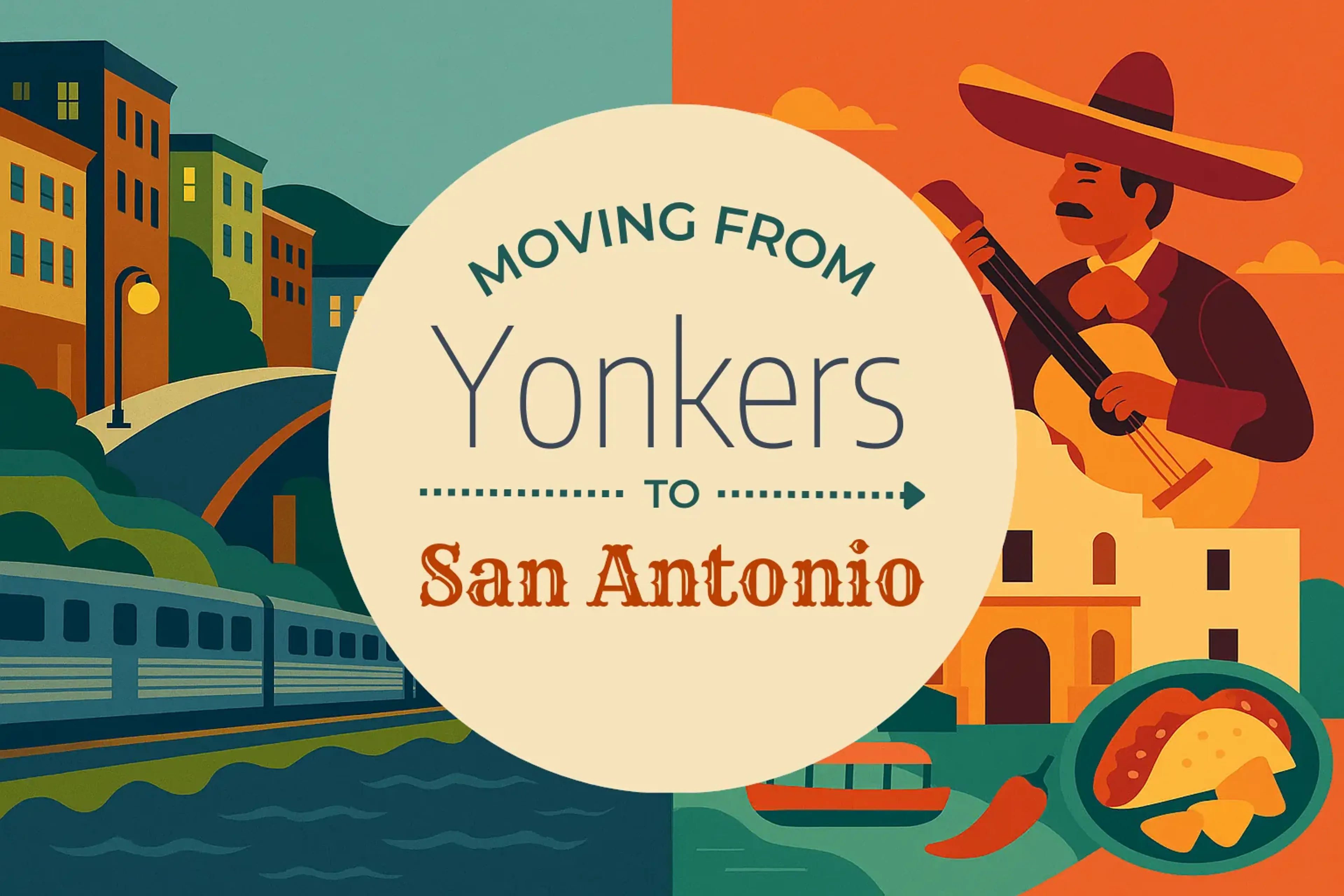 Side-by-side comparison of Yonkers to San Antonio moving companies