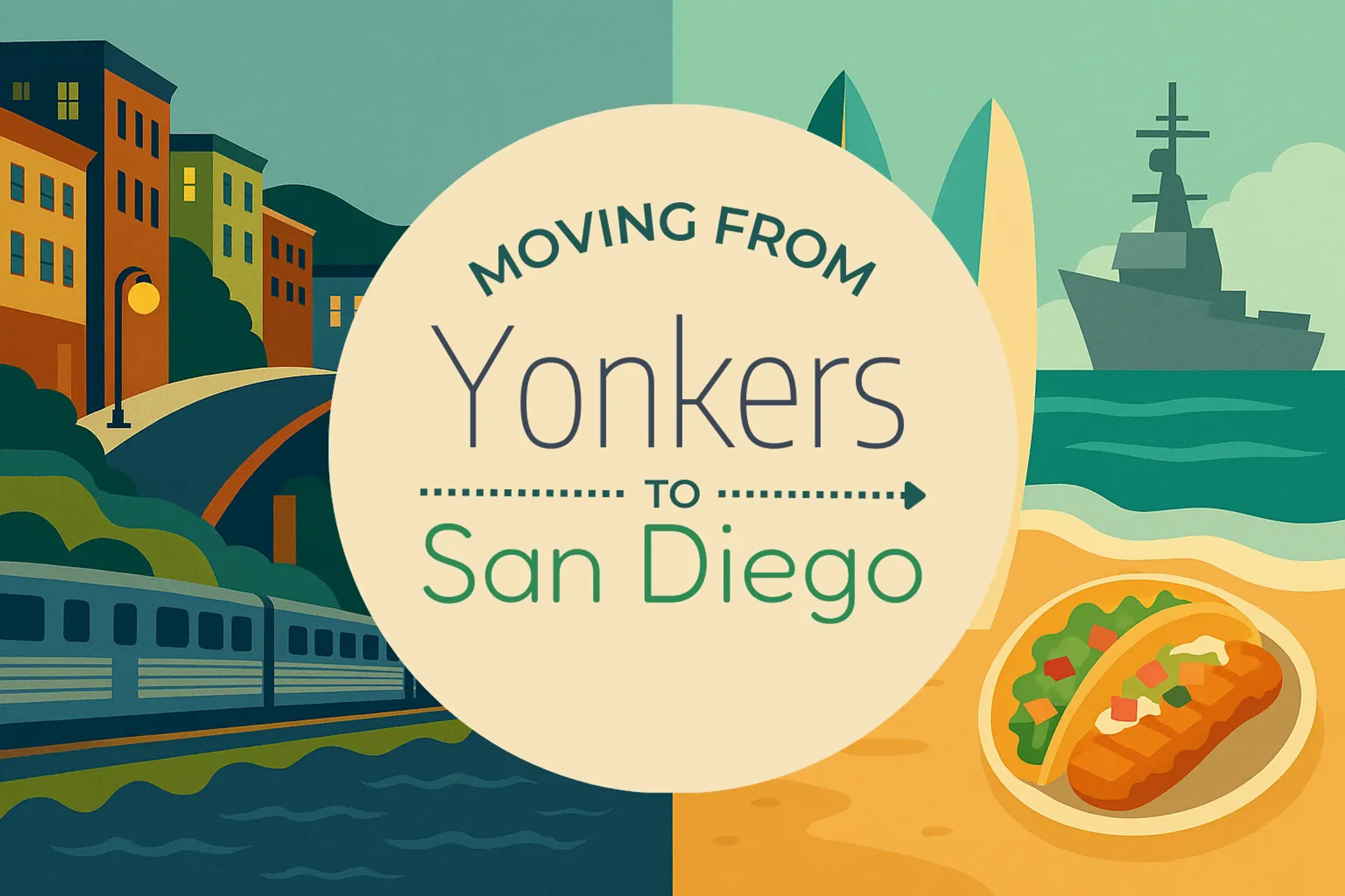 Side-by-side comparison of Yonkers to San Diego moving companies