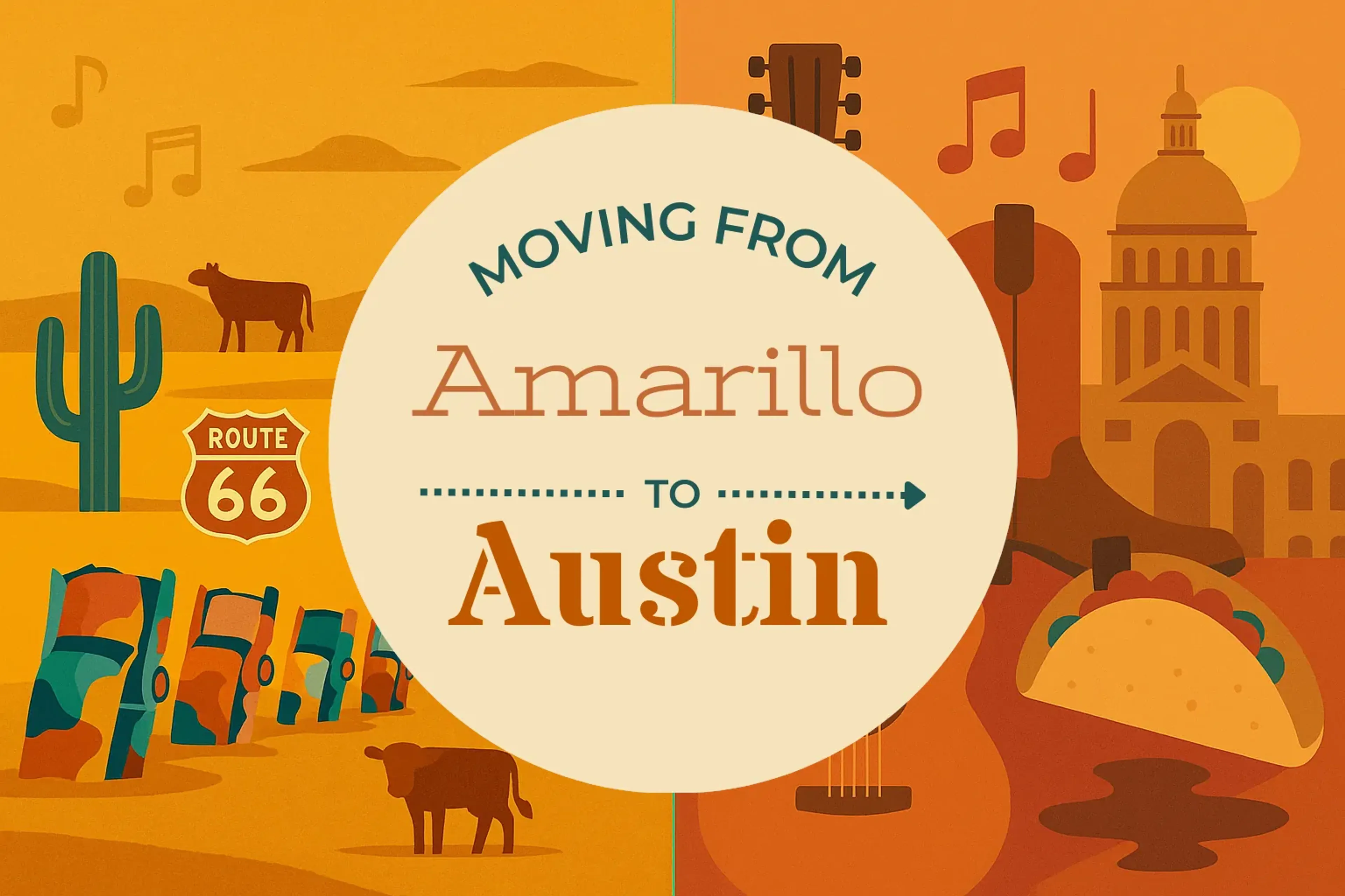Side-by-side comparison of Amarillo to Austin moving companies