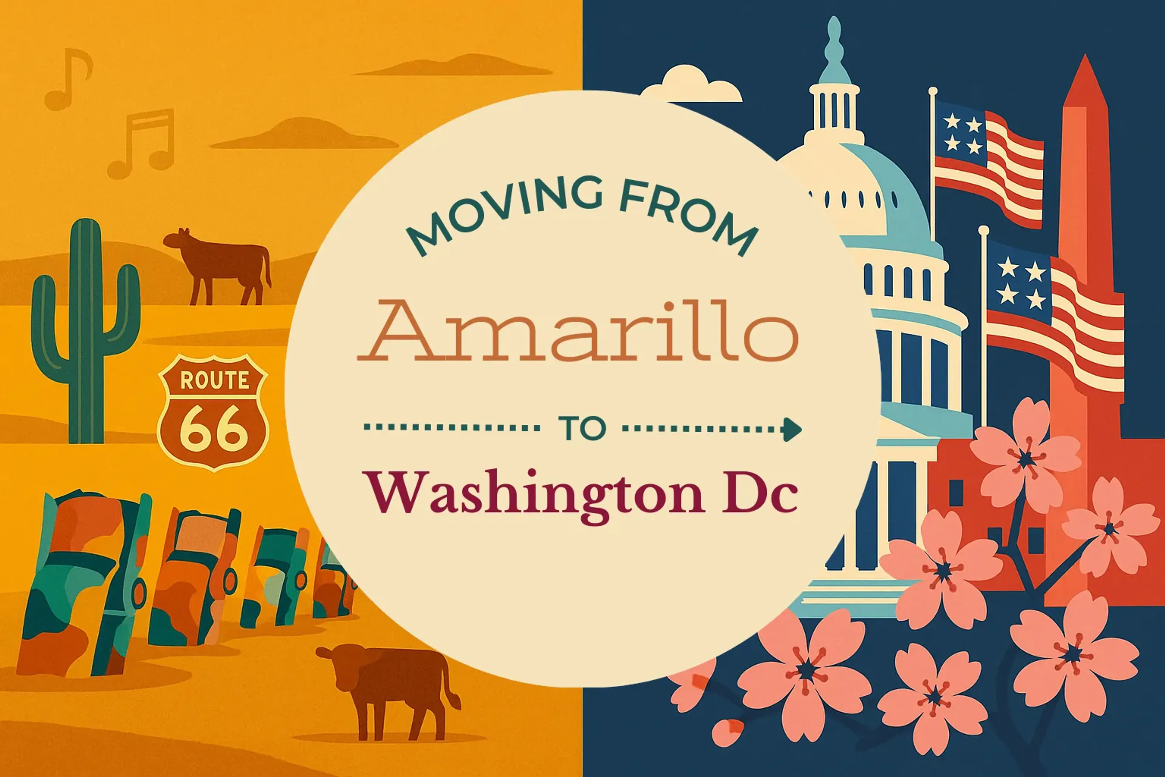 Side-by-side comparison of Amarillo to Washington DC moving companies