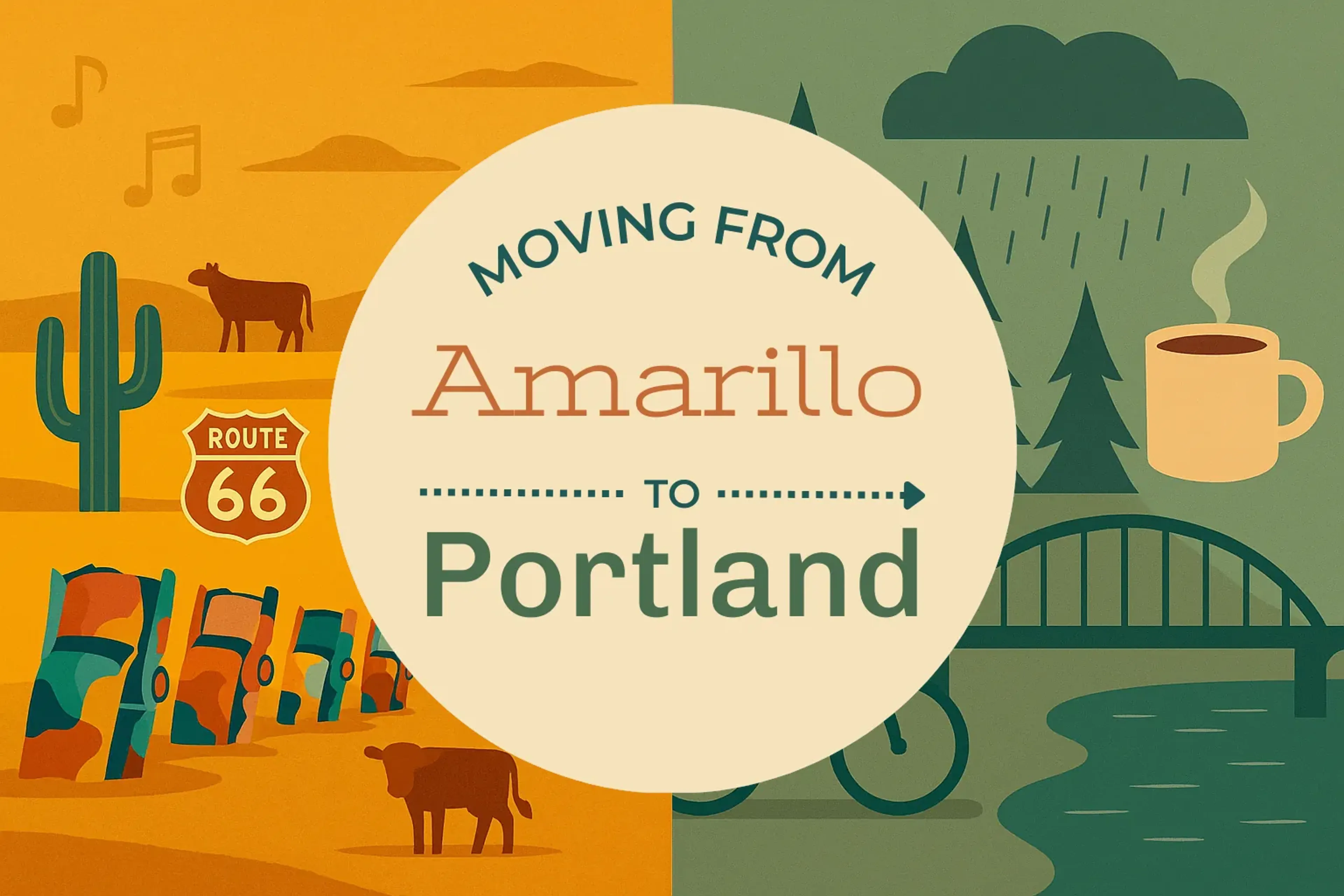 Side-by-side comparison of Amarillo to Portland moving companies