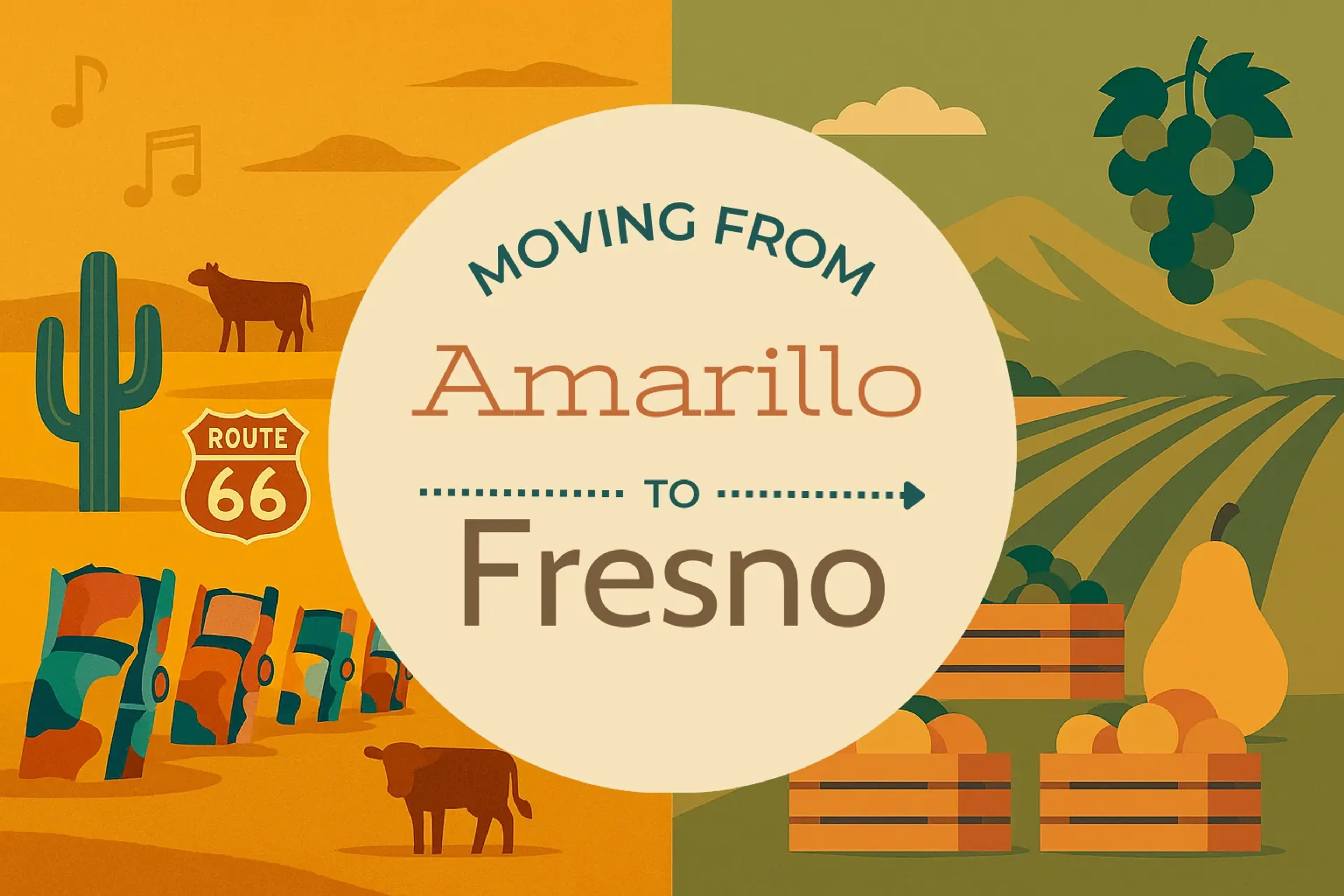 Side-by-side comparison of Amarillo to Fresno moving companies