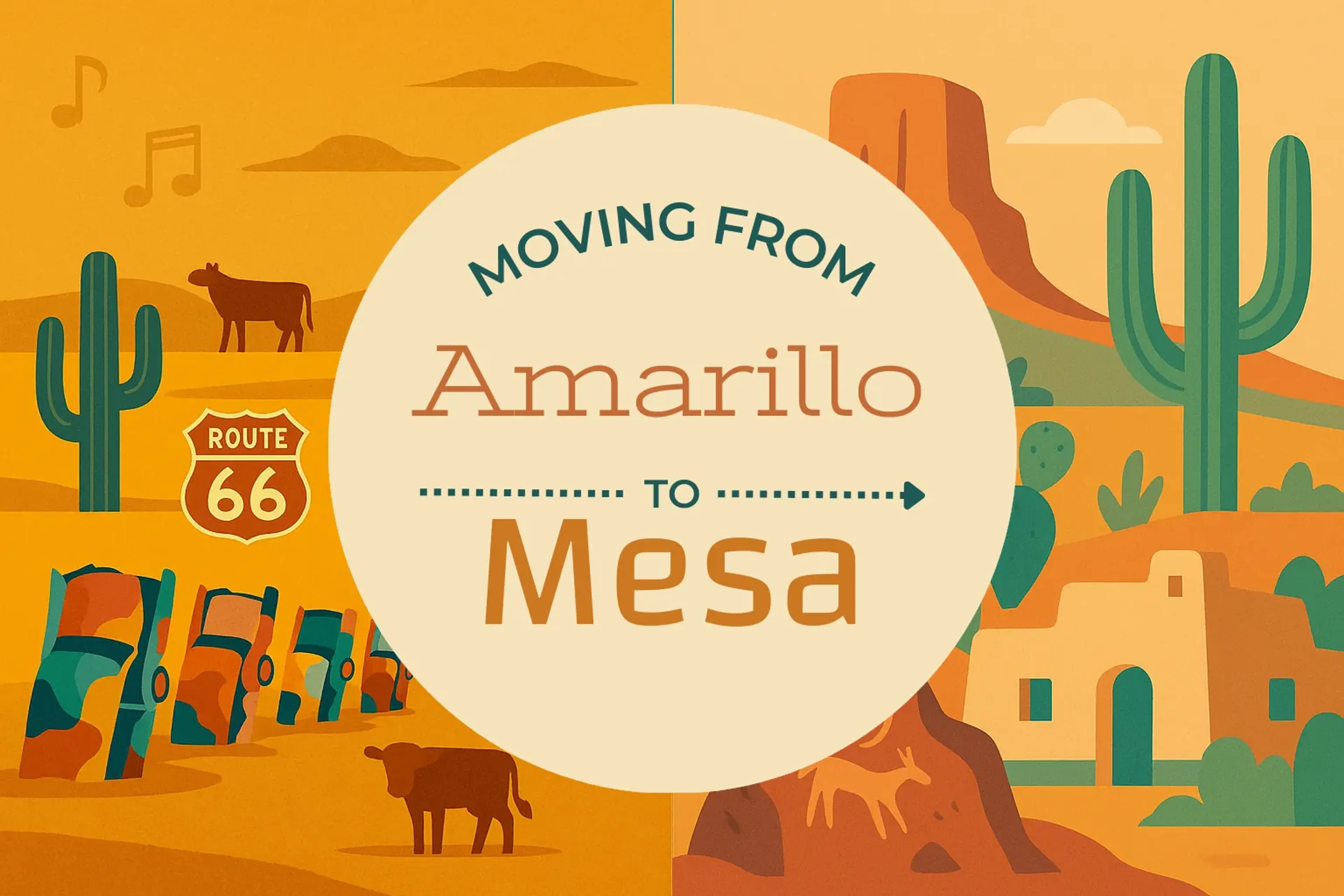 Side-by-side comparison of Amarillo to Mesa moving companies