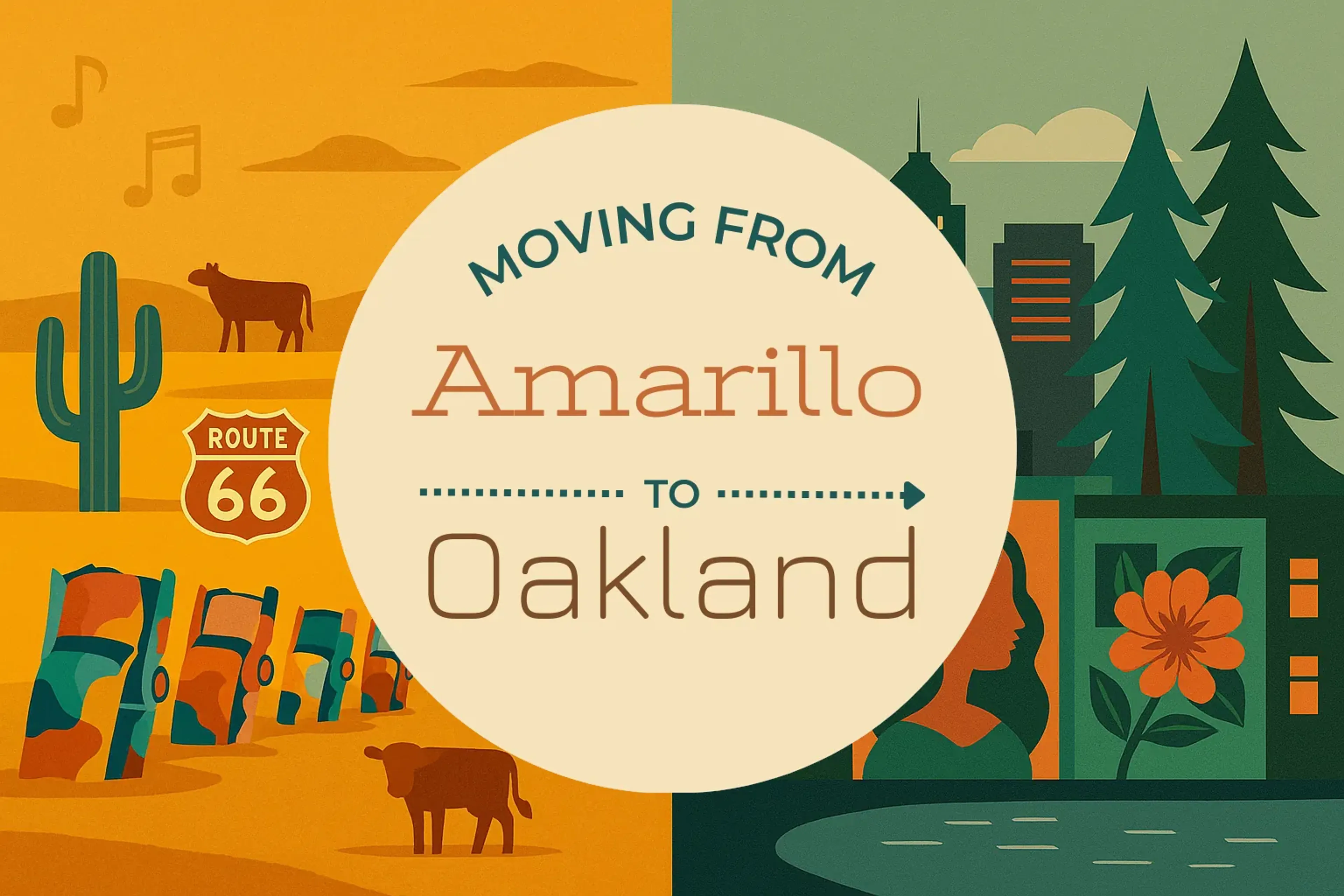 Side-by-side comparison of Amarillo to Oakland moving companies