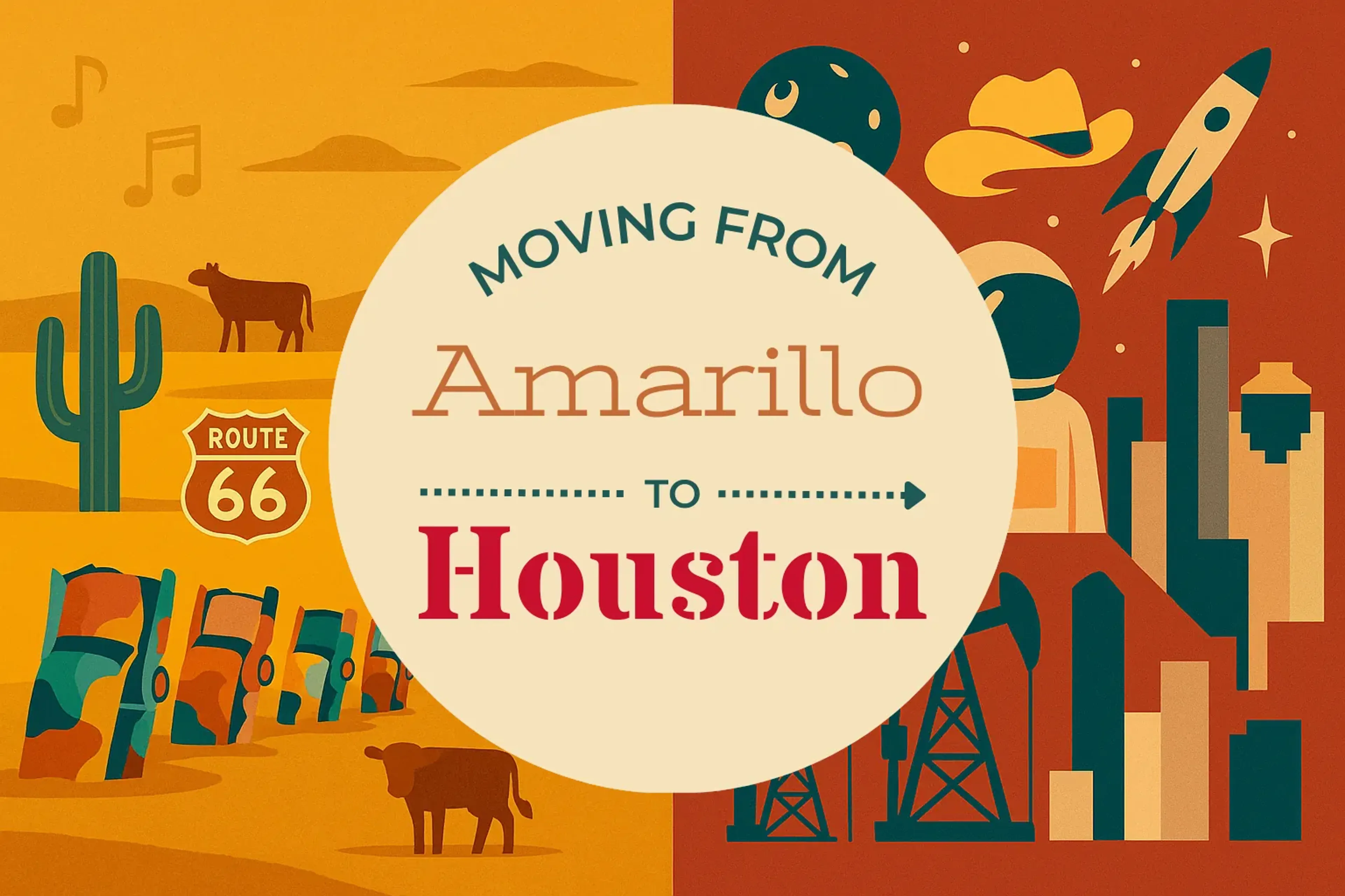 Side-by-side comparison of Amarillo to Houston moving companies