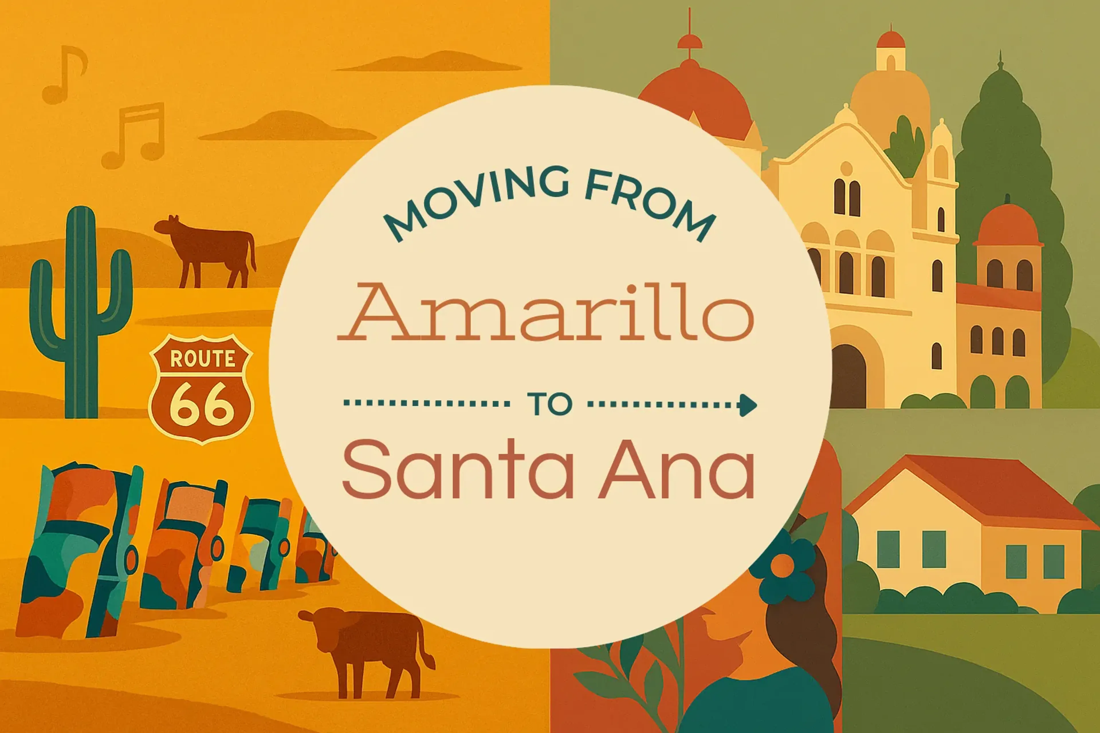 Side-by-side comparison of Amarillo to Santa Ana moving companies