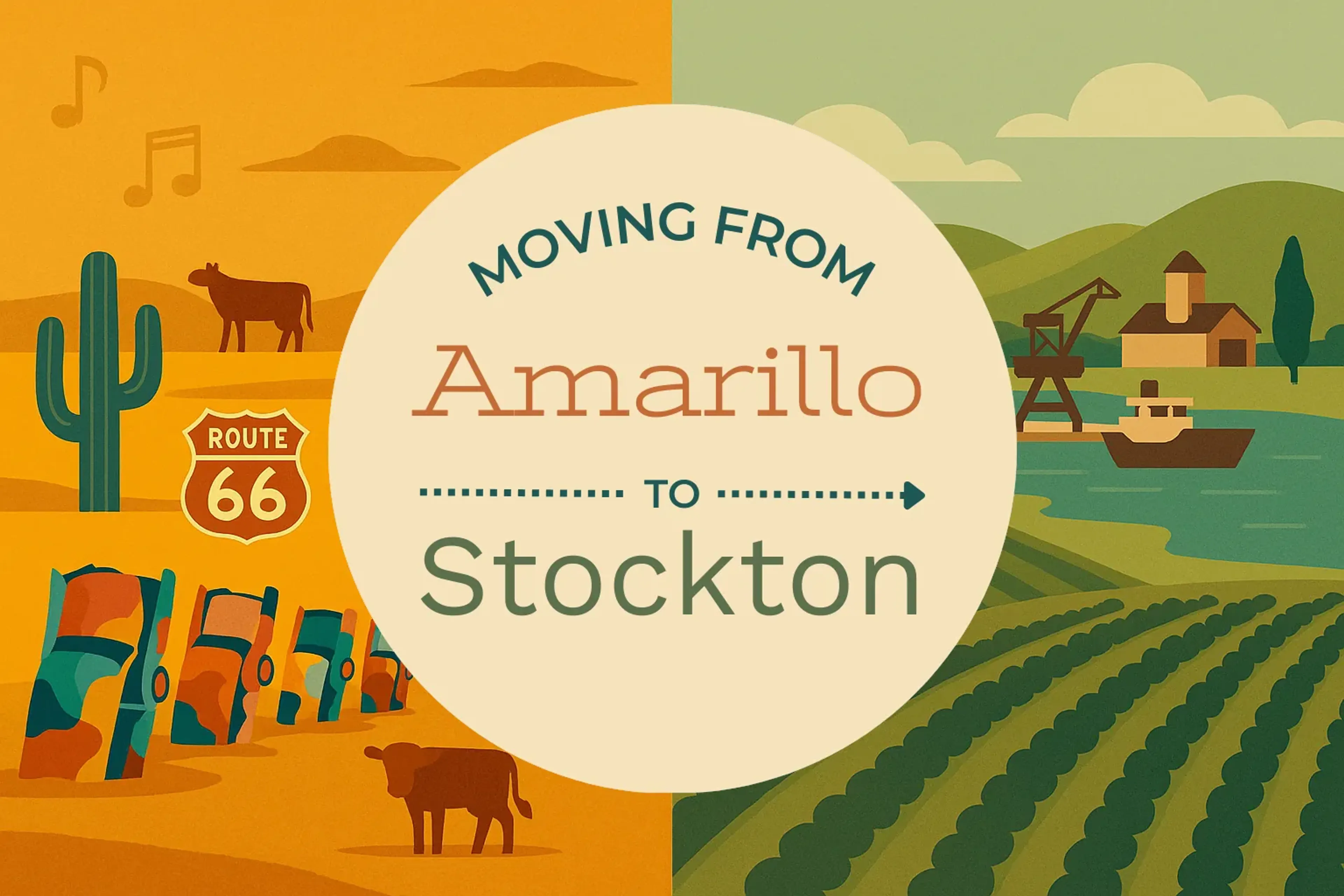Side-by-side comparison of Amarillo to Stockton moving companies