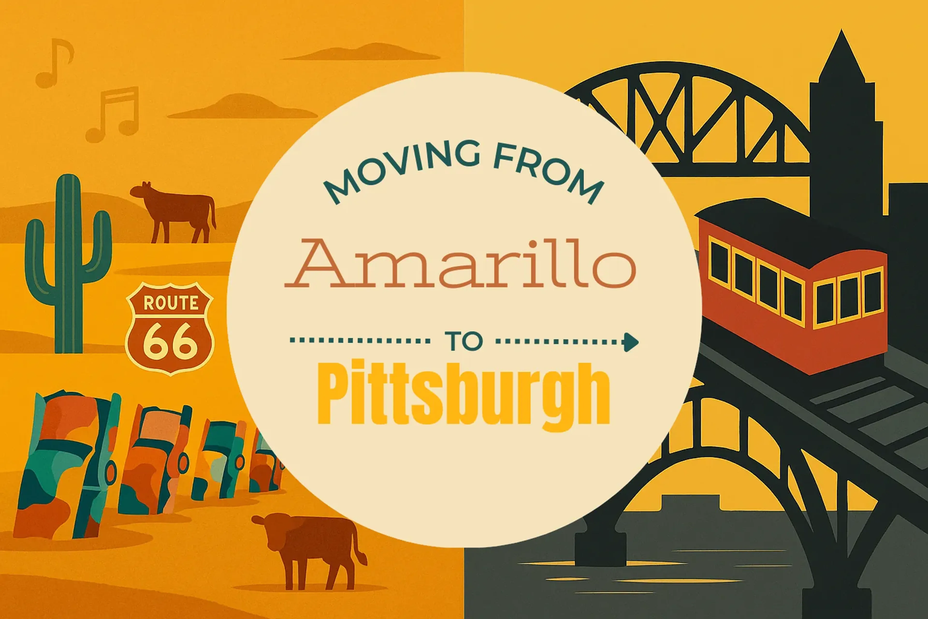 Side-by-side comparison of Amarillo to Pittsburgh moving companies