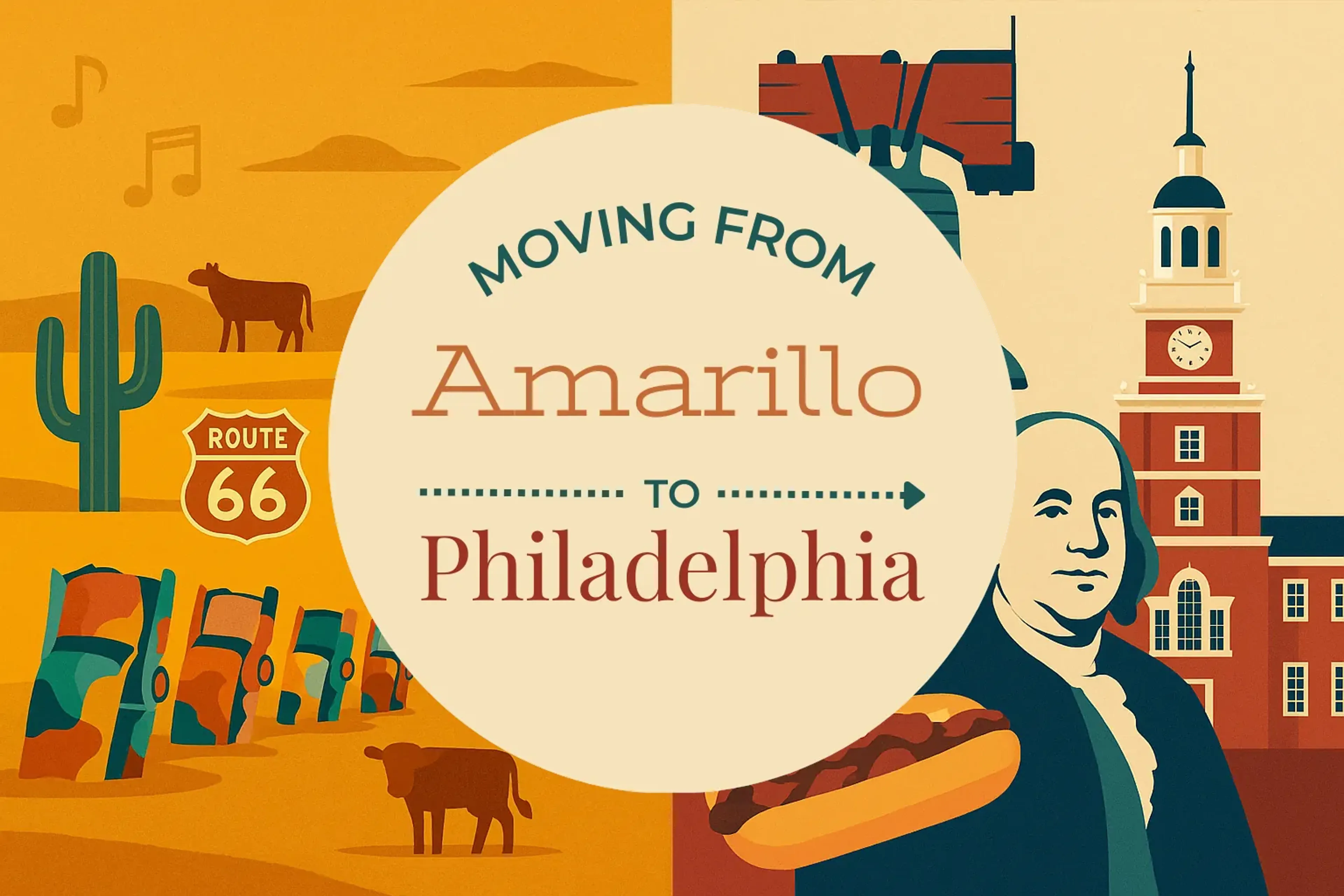Side-by-side comparison of Amarillo to Philadelphia moving companies
