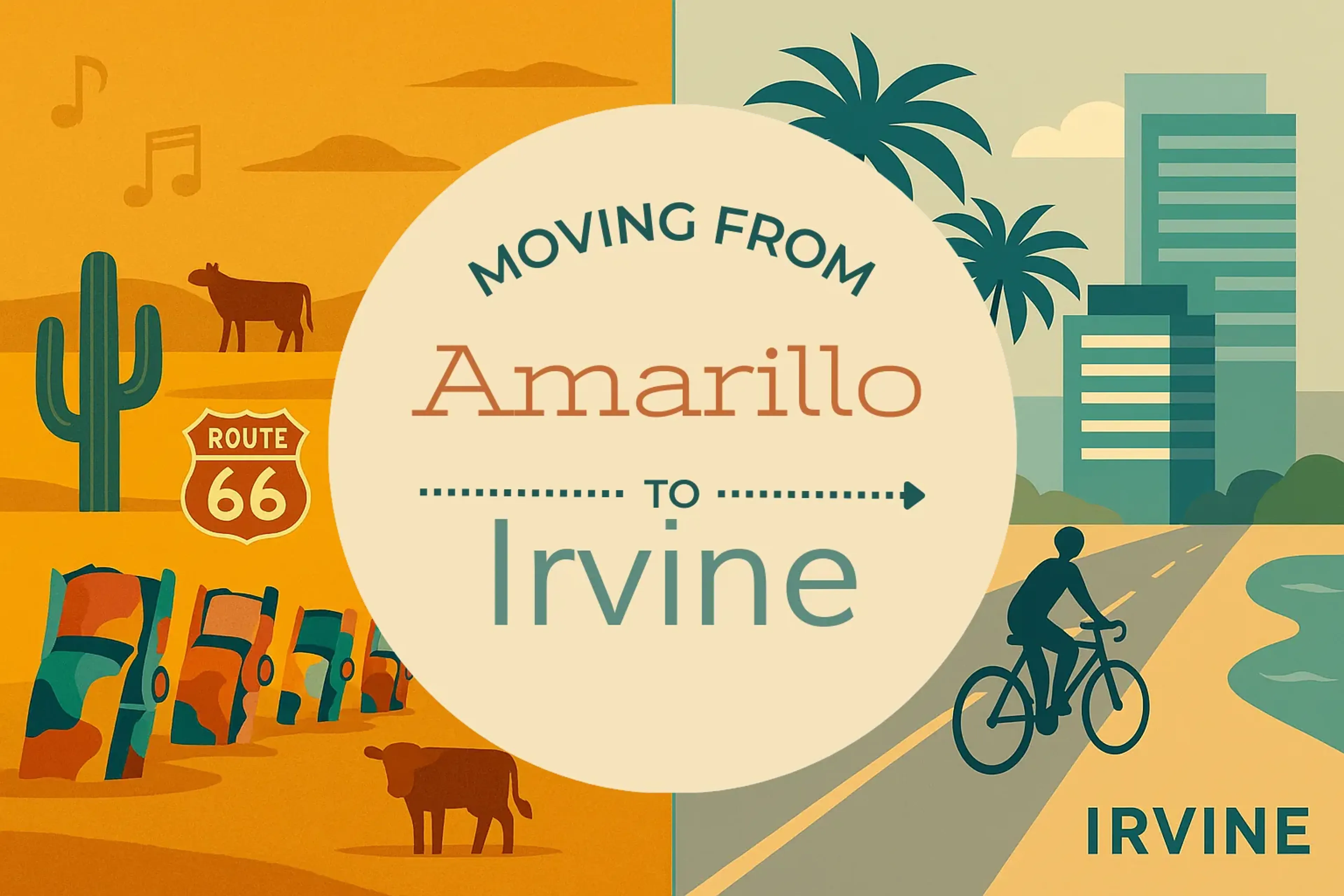 Side-by-side comparison of Amarillo to Irvine moving companies