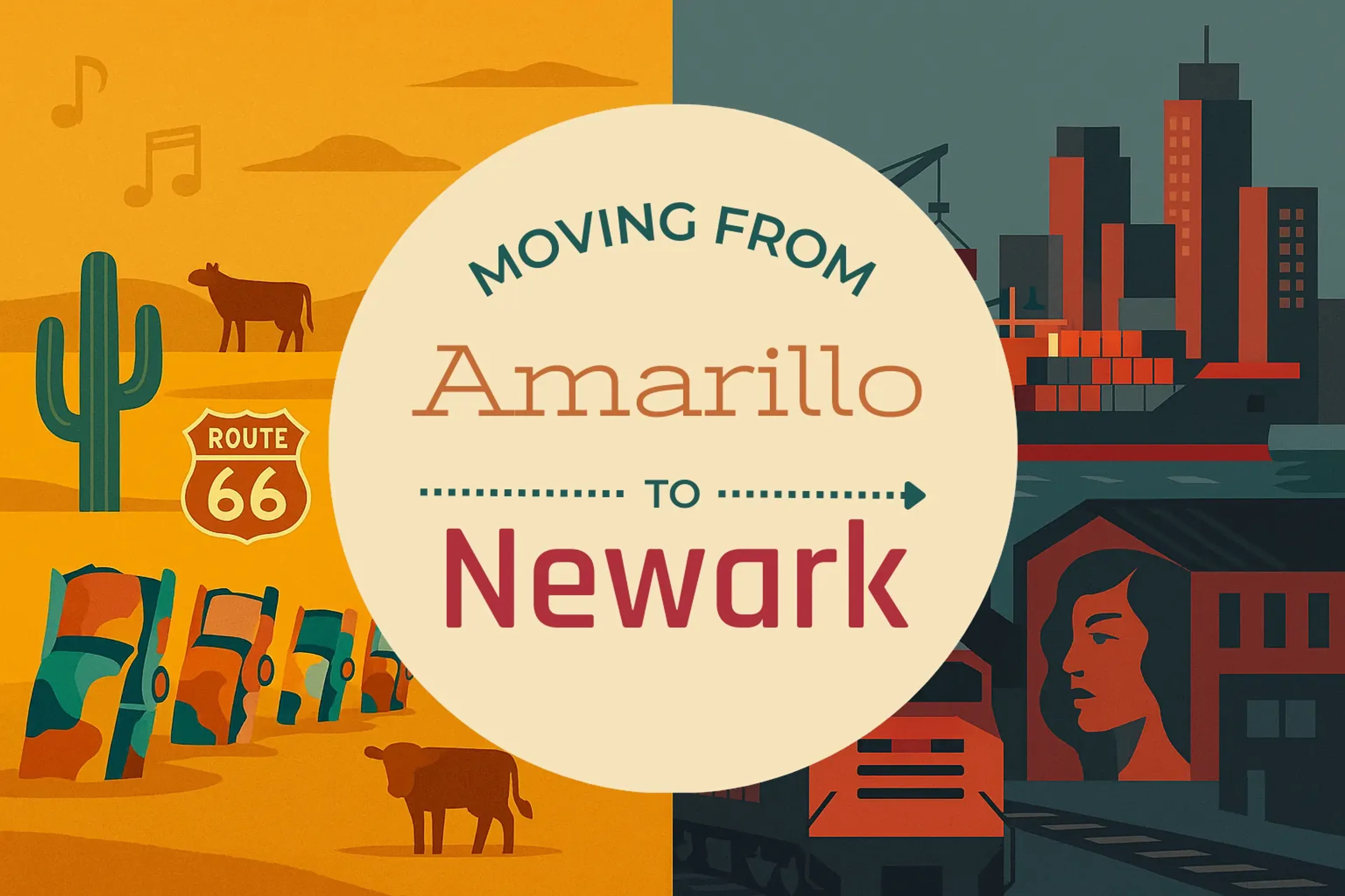 Side-by-side comparison of Amarillo to Newark moving companies
