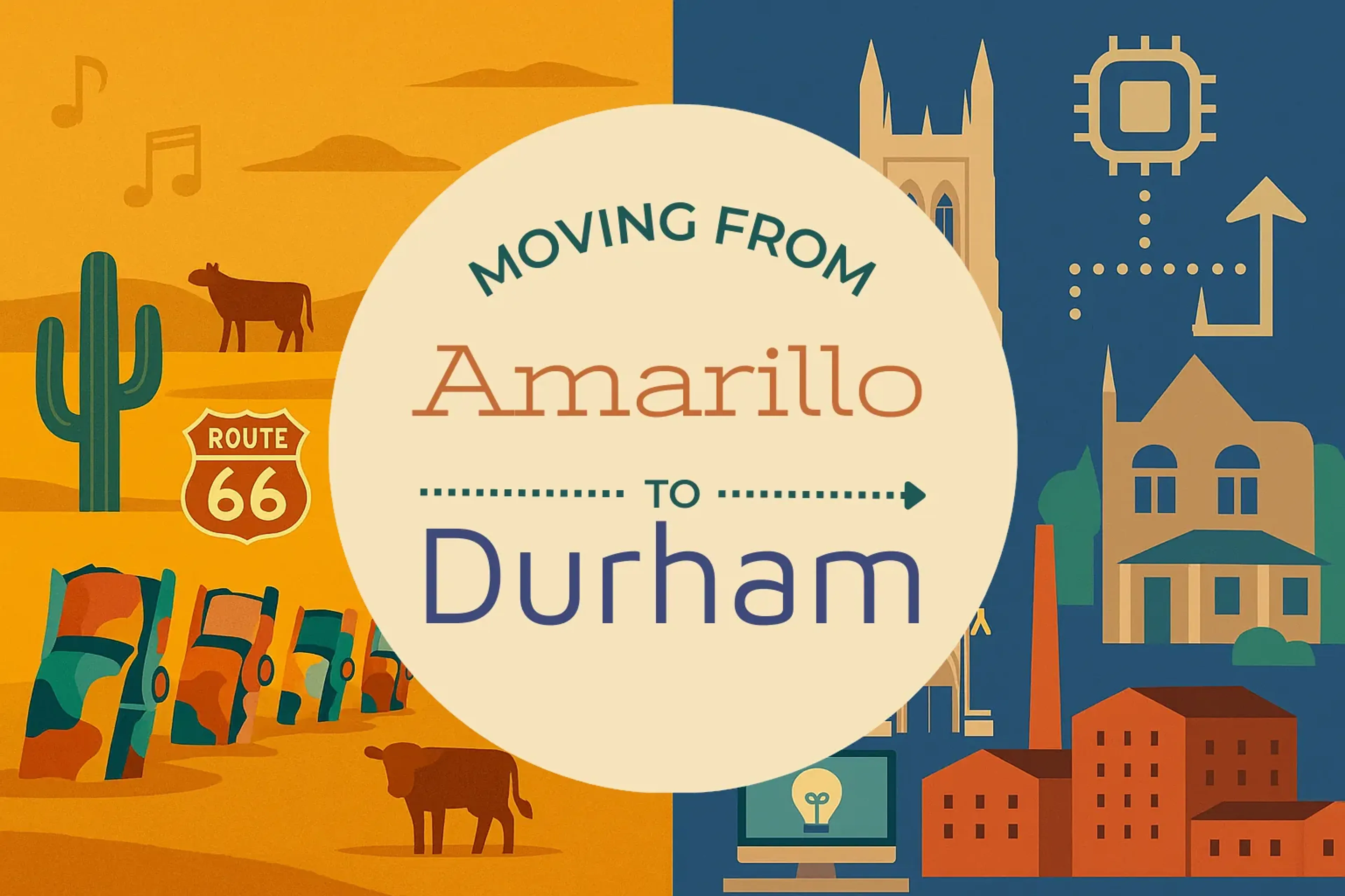 Side-by-side comparison of Amarillo to Durham moving companies