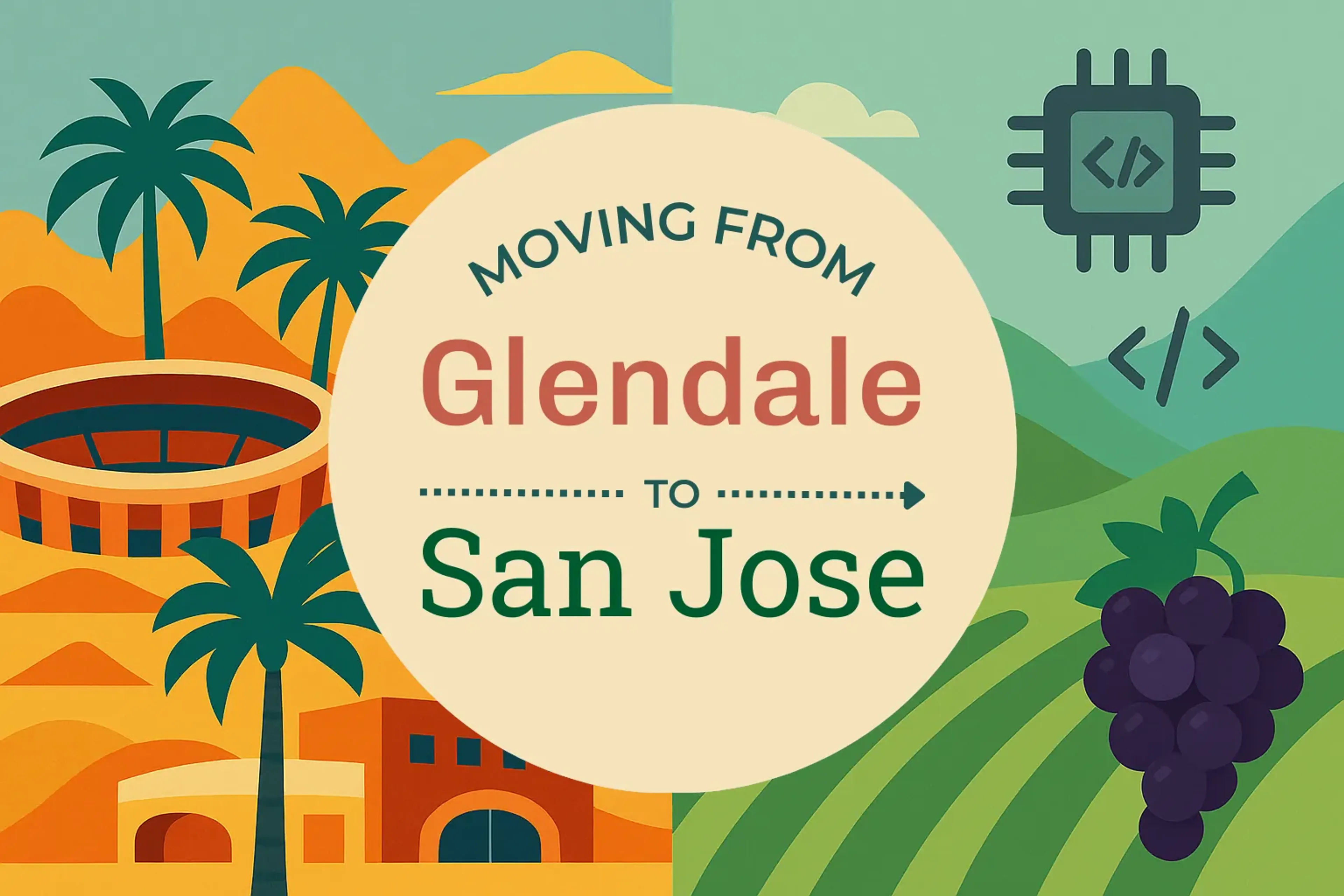 Side-by-side comparison of Glendale to San Jose moving companies