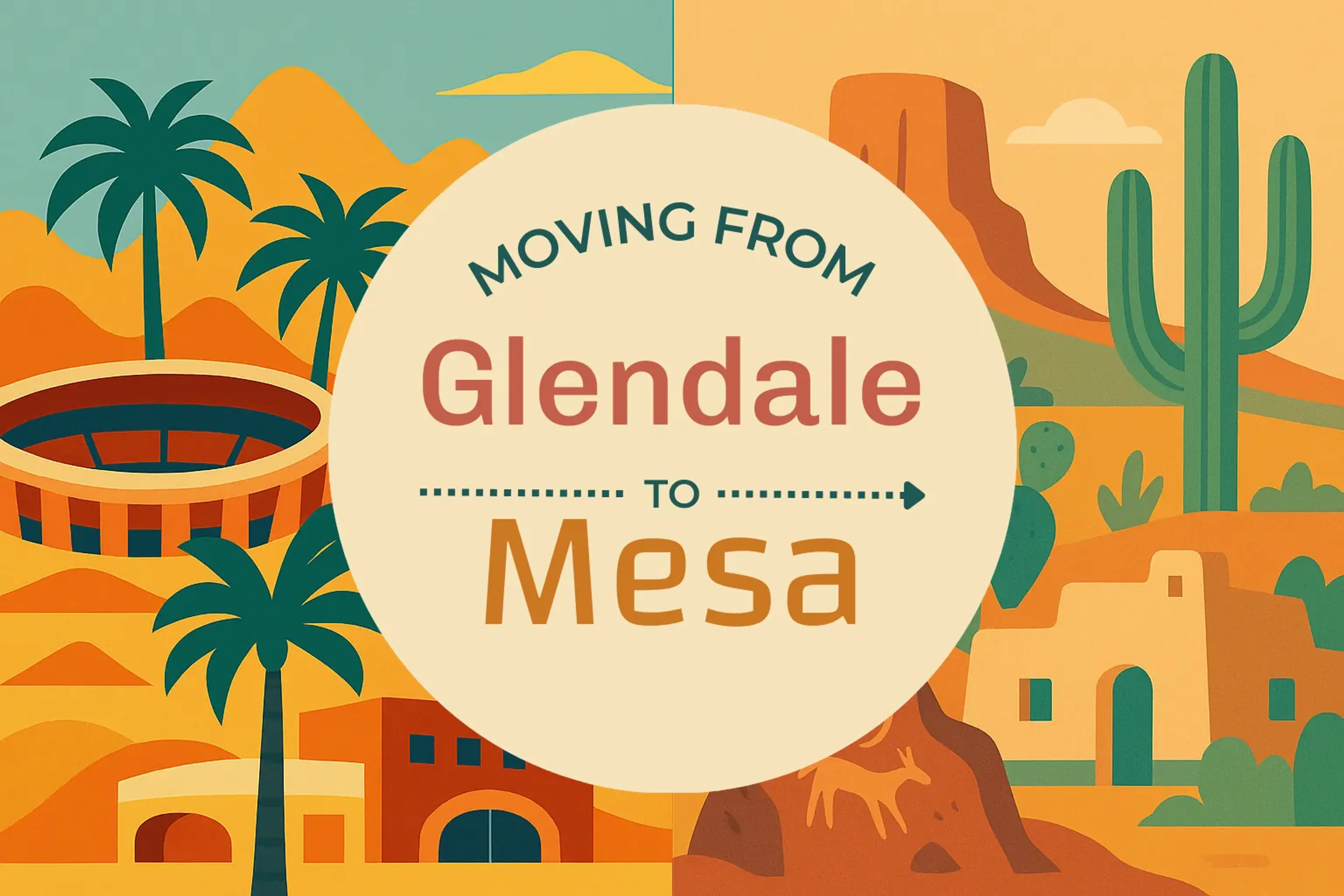 Side-by-side comparison of Glendale to Mesa moving companies