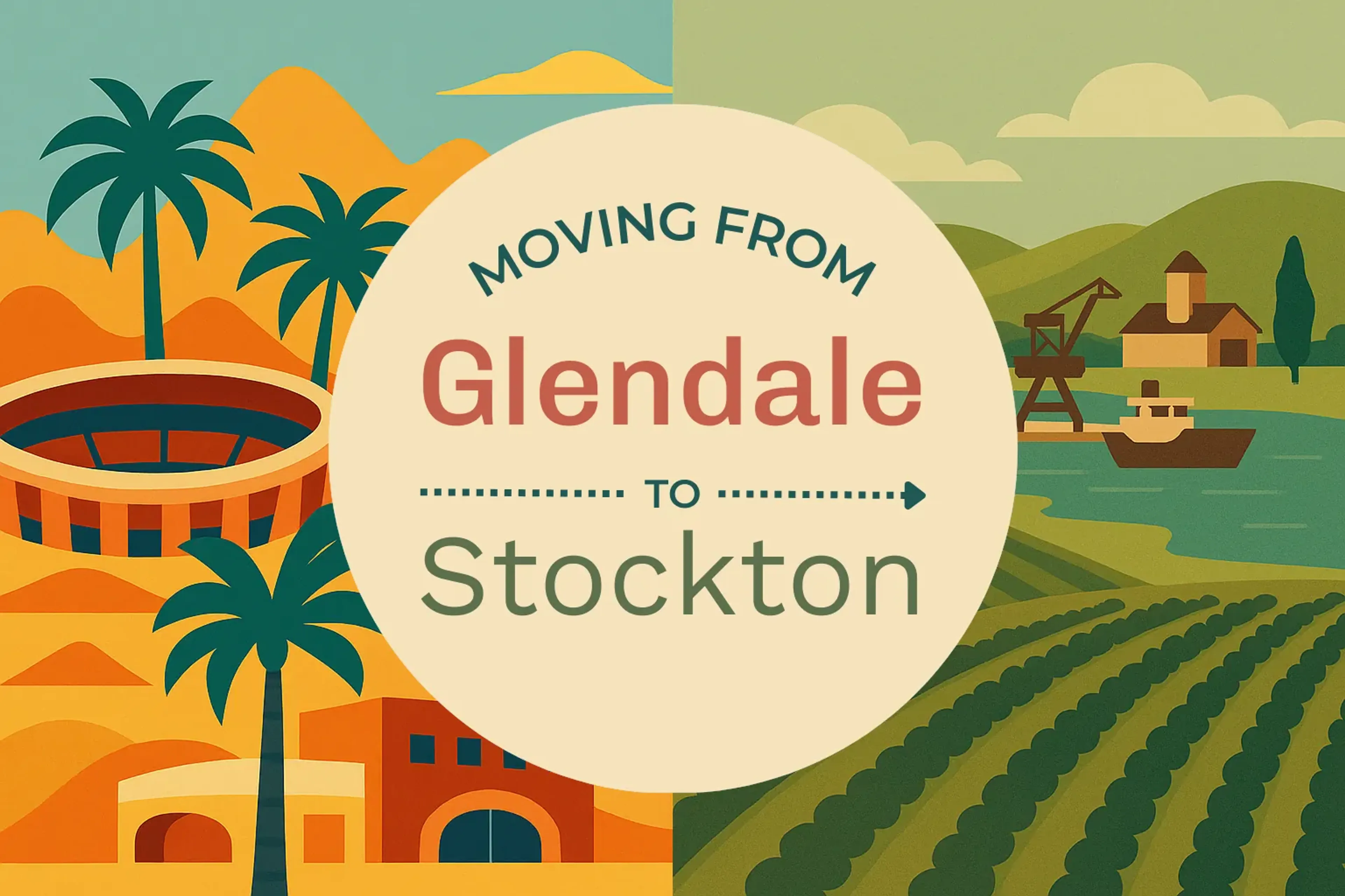Side-by-side comparison of Glendale to Stockton moving companies