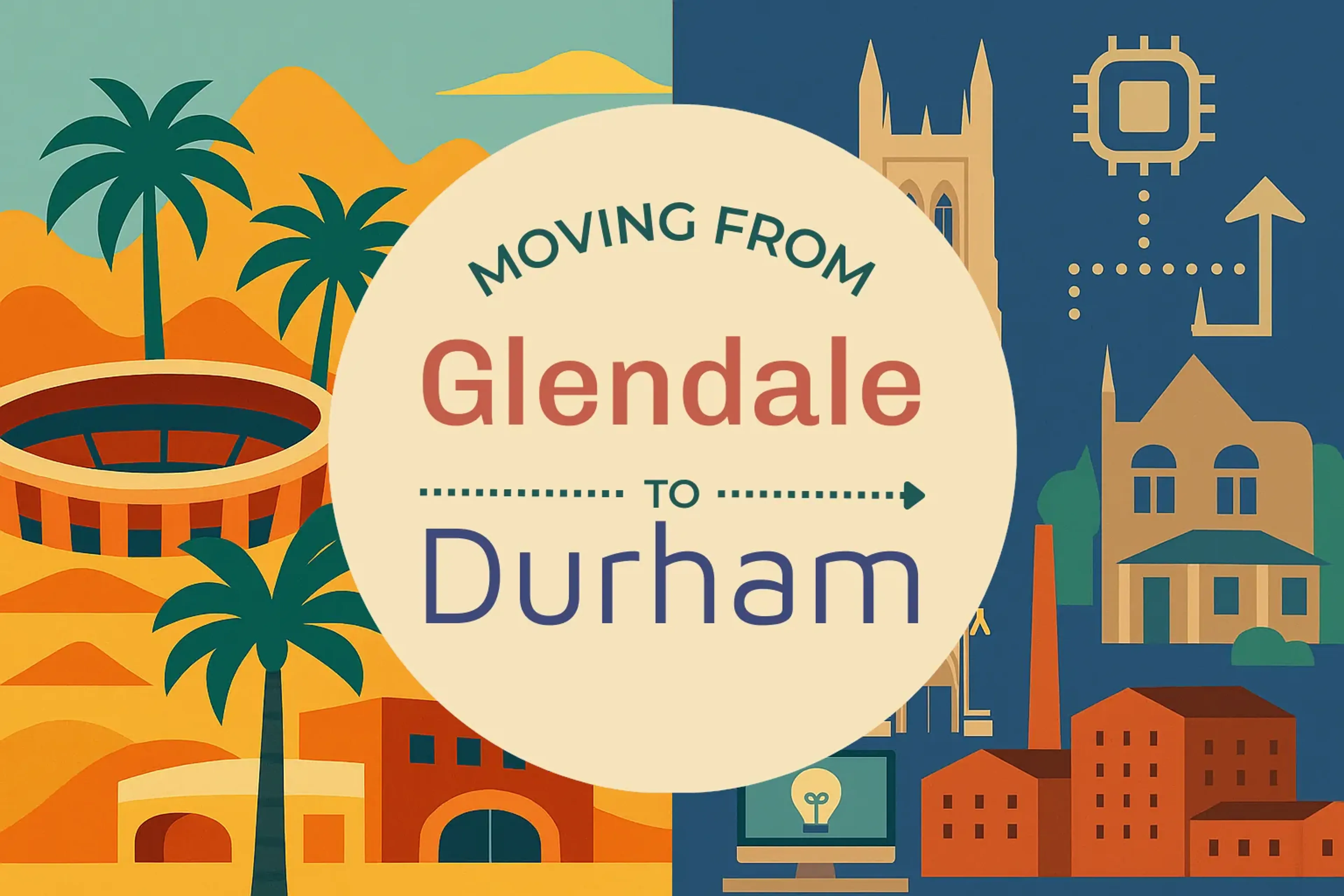 Side-by-side comparison of Glendale to Durham moving companies