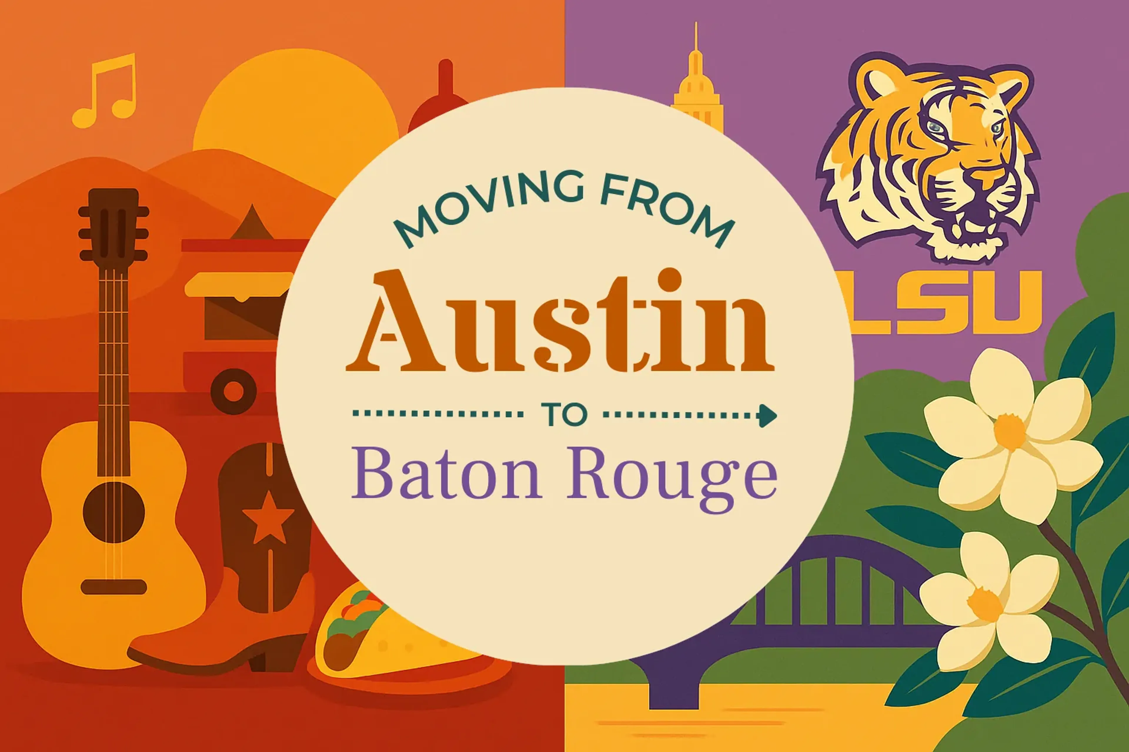Side-by-side comparison of Austin to Baton Rouge moving companies