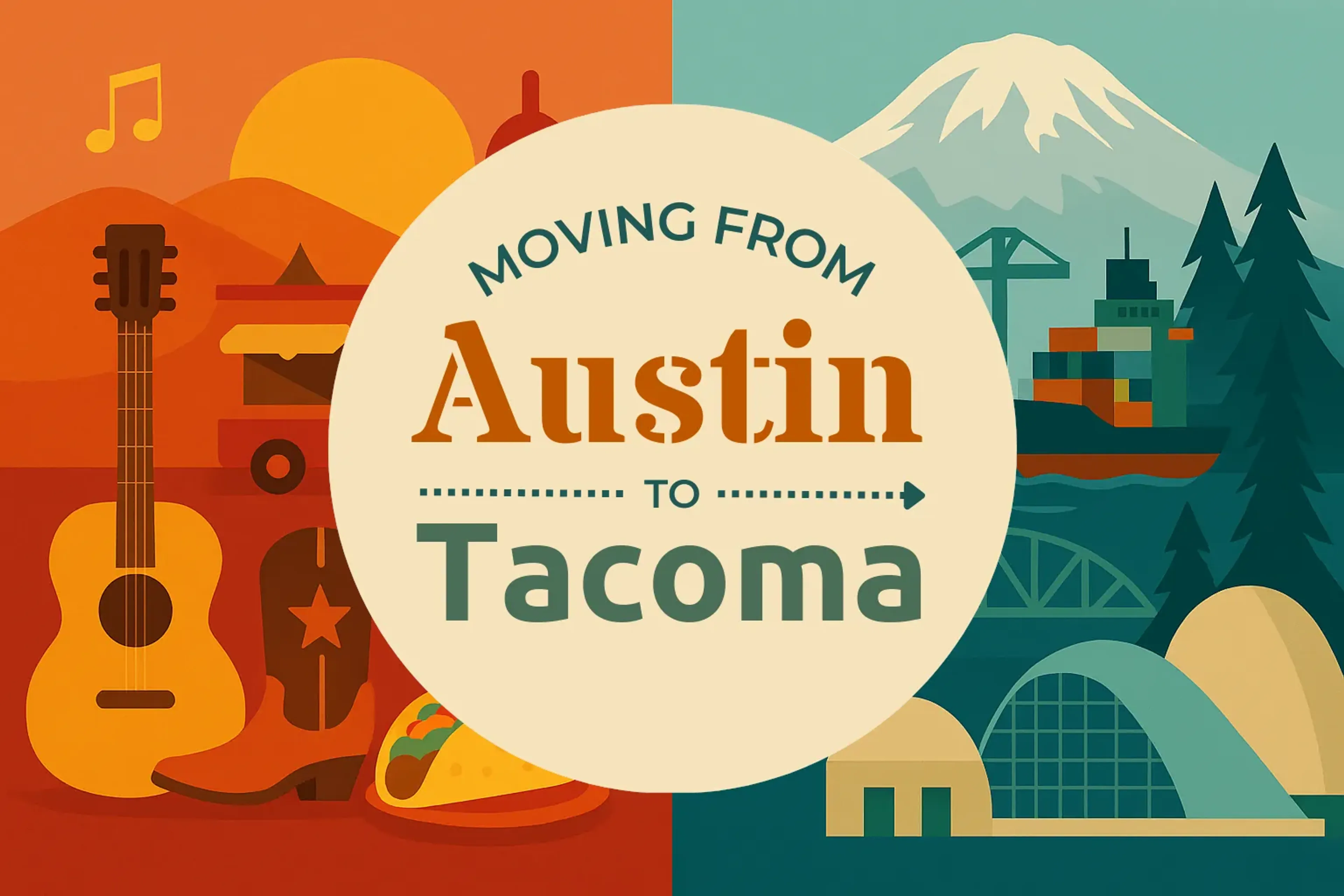 Side-by-side comparison of Austin to Tacoma moving companies