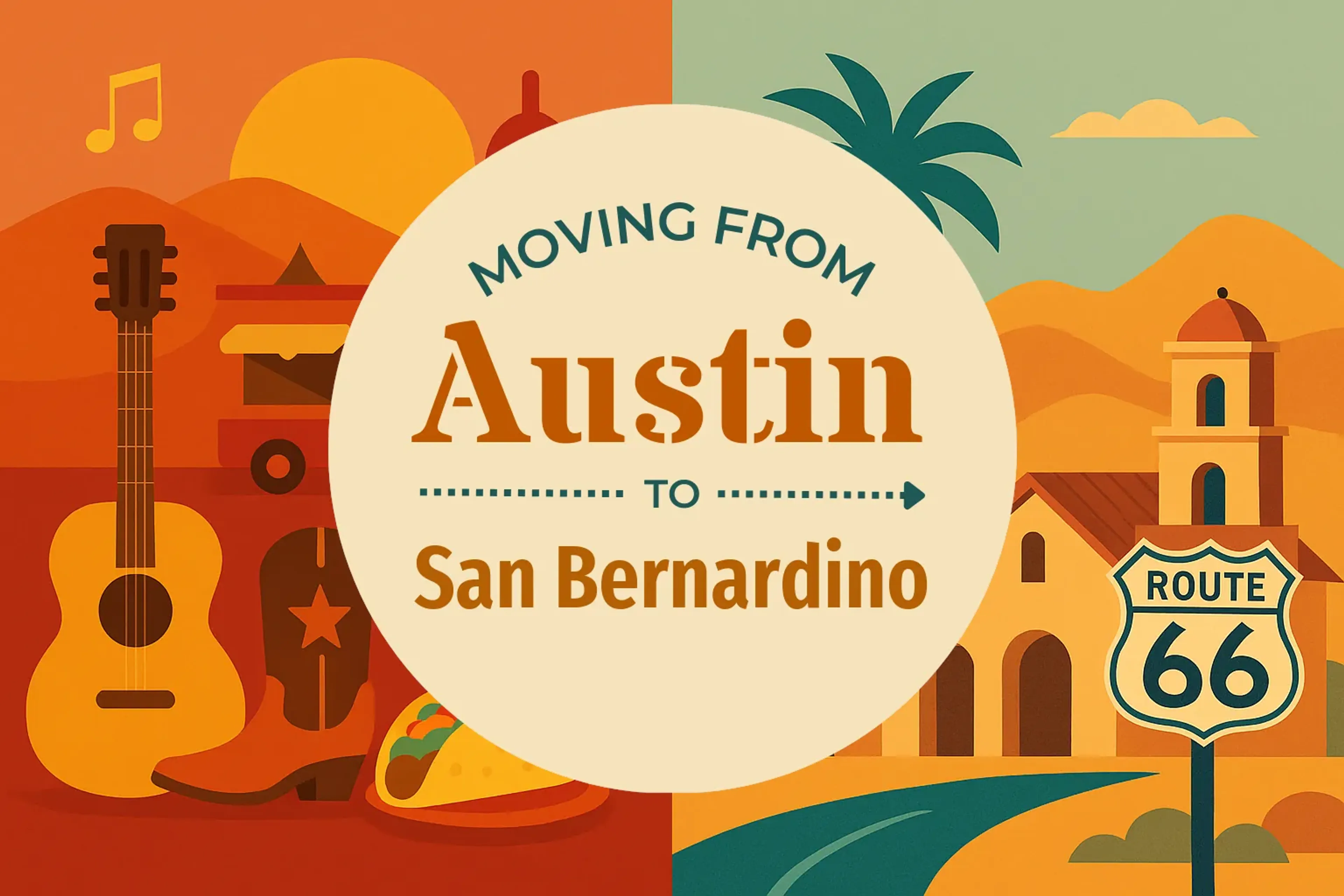Side-by-side comparison of Austin to San Bernardino moving companies