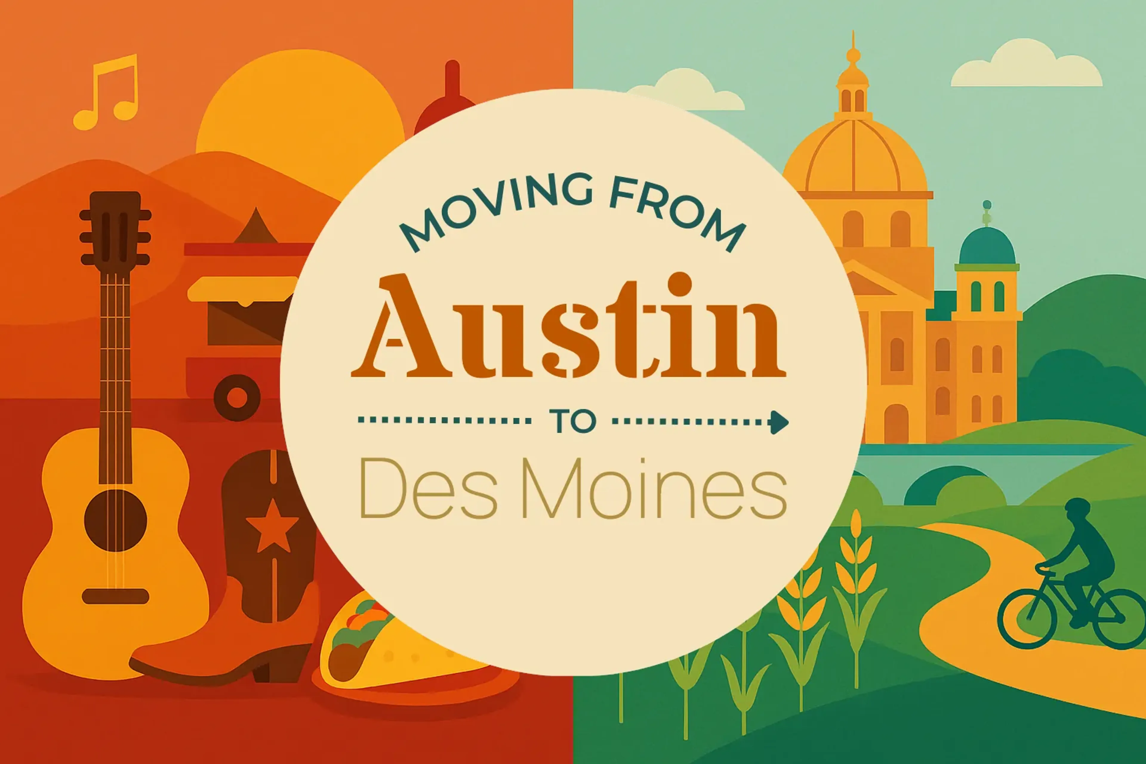 Side-by-side comparison of Austin to Des Moines moving companies