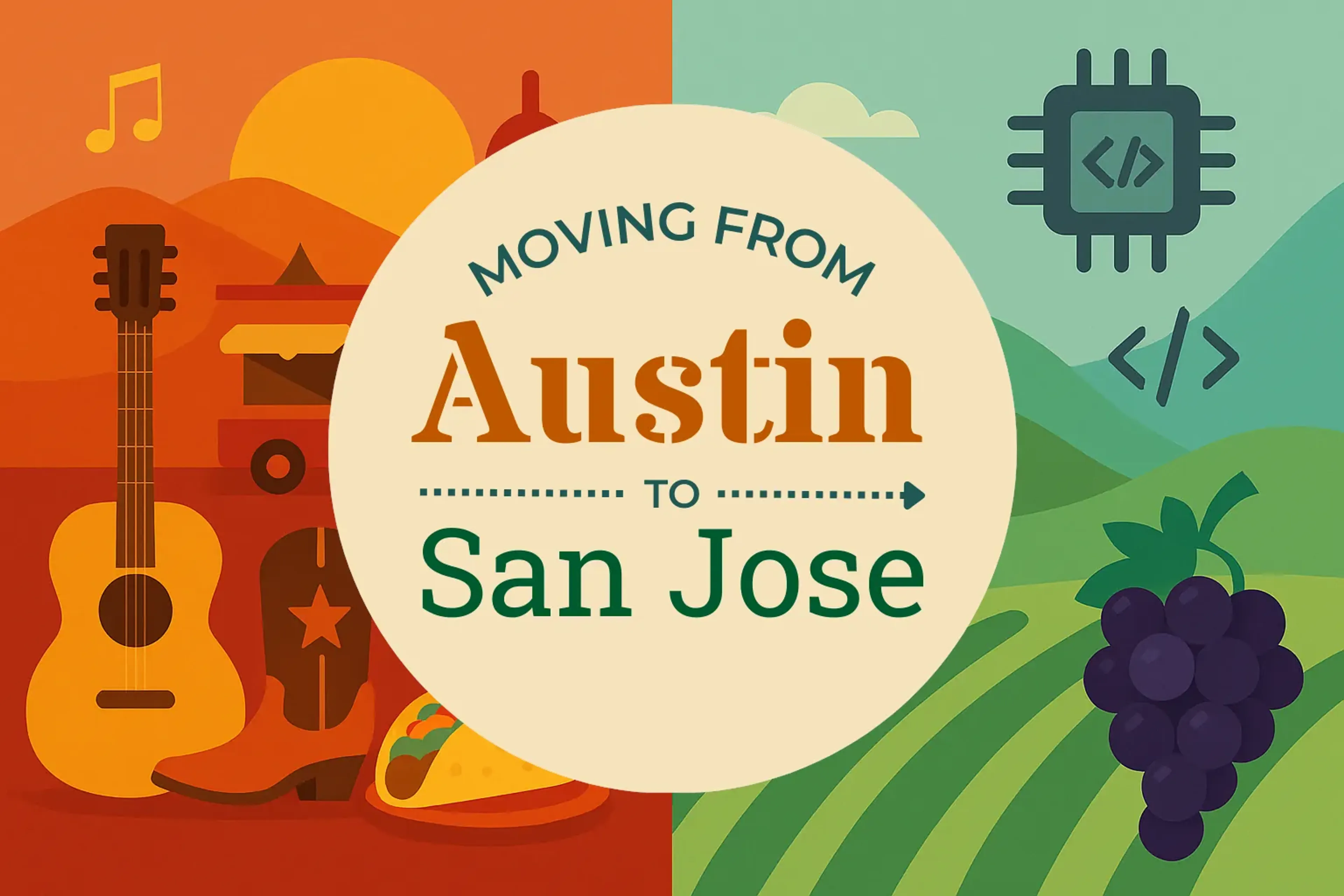 Side-by-side comparison of Austin to San Jose moving companies