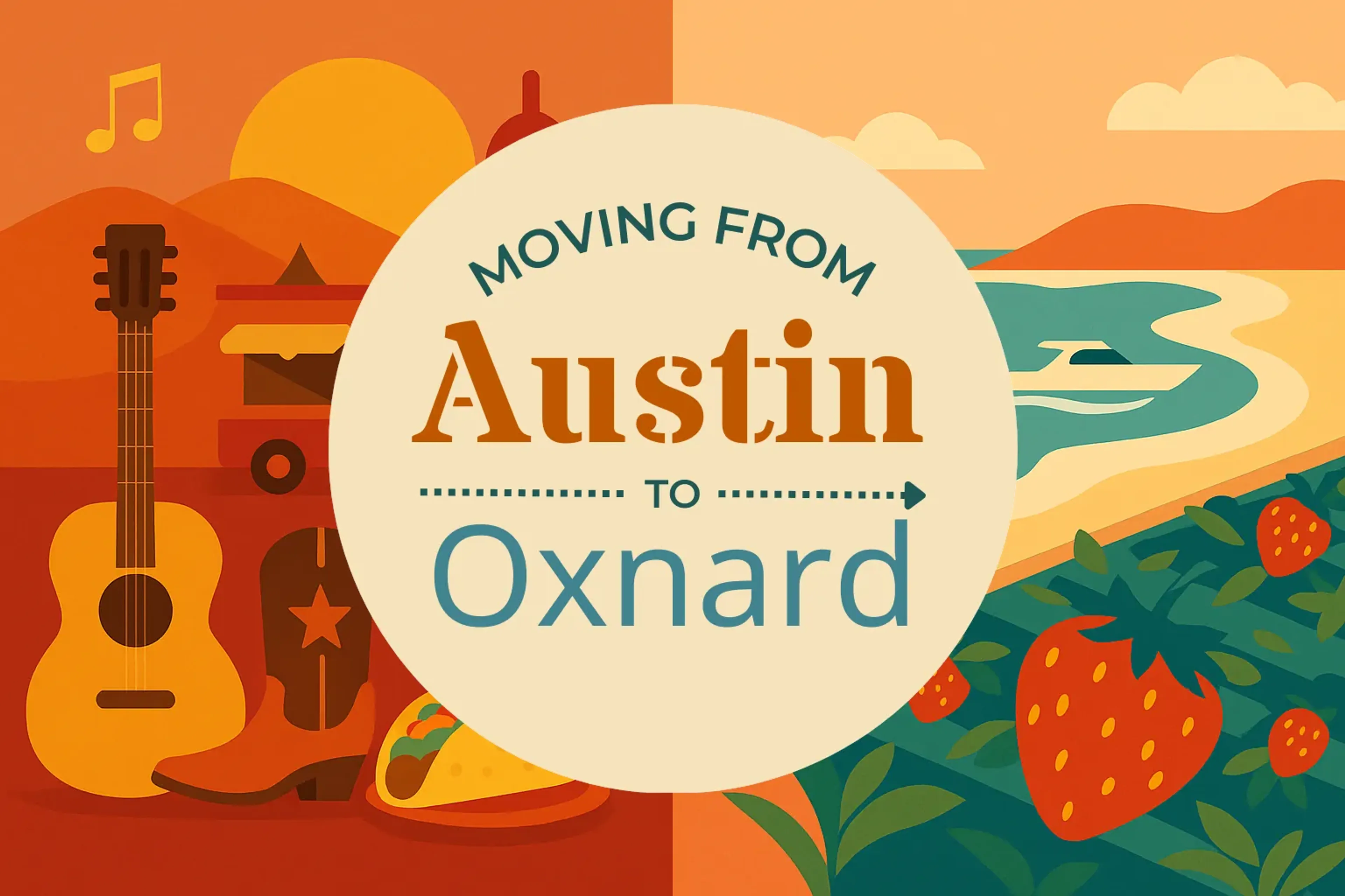 Side-by-side comparison of Austin to Oxnard moving companies