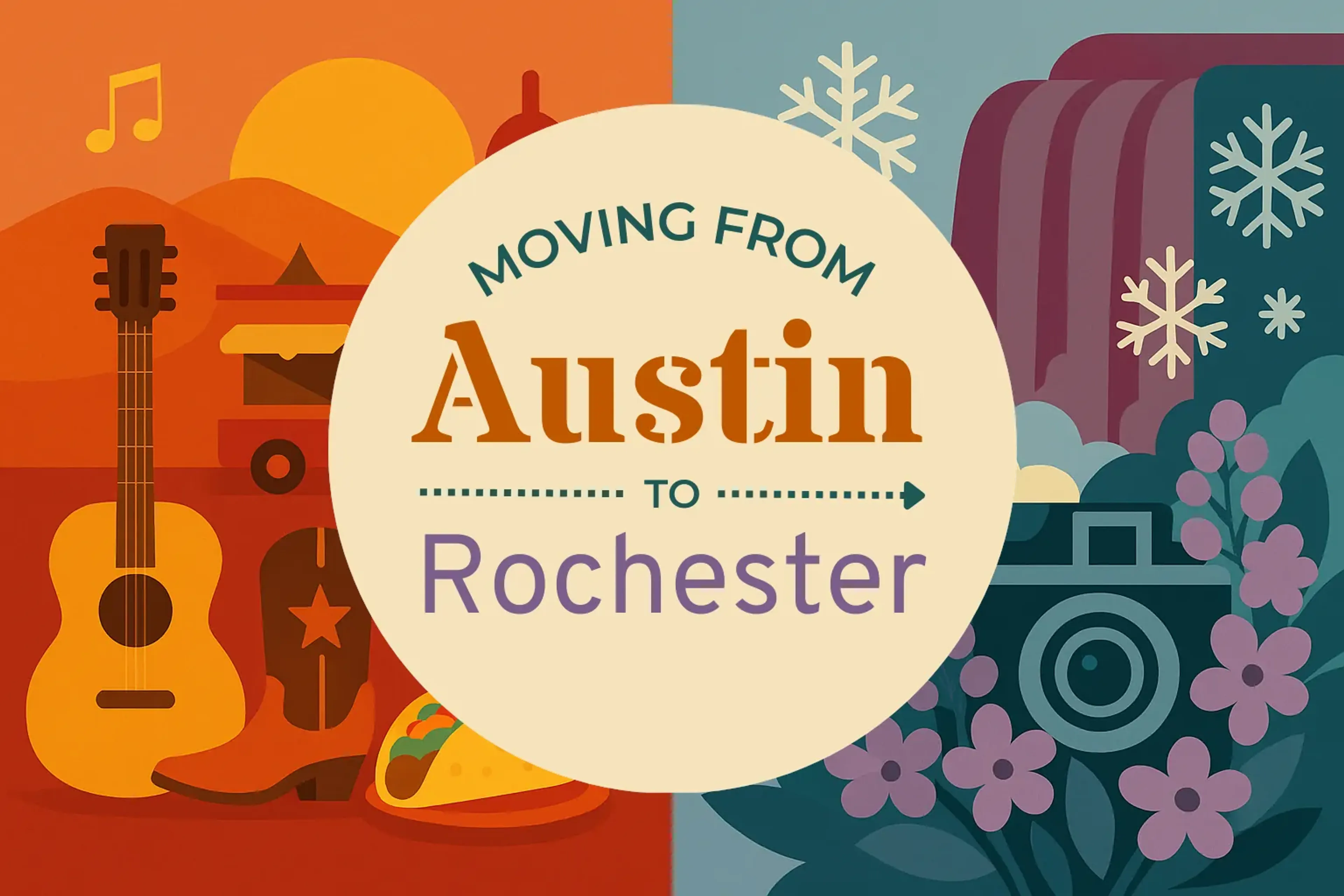 Side-by-side comparison of Austin to Rochester moving companies