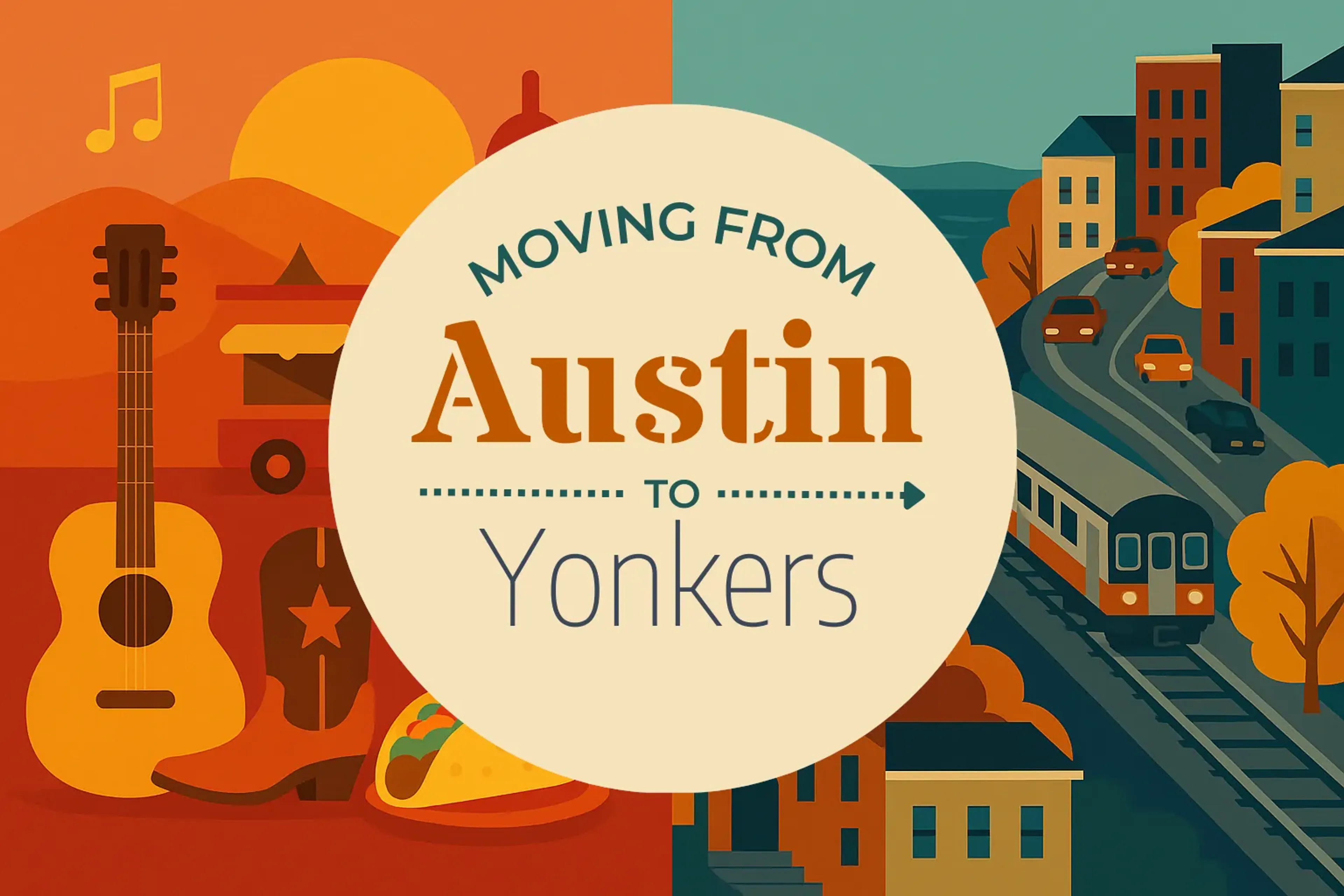 Side-by-side comparison of Austin to Yonkers moving companies