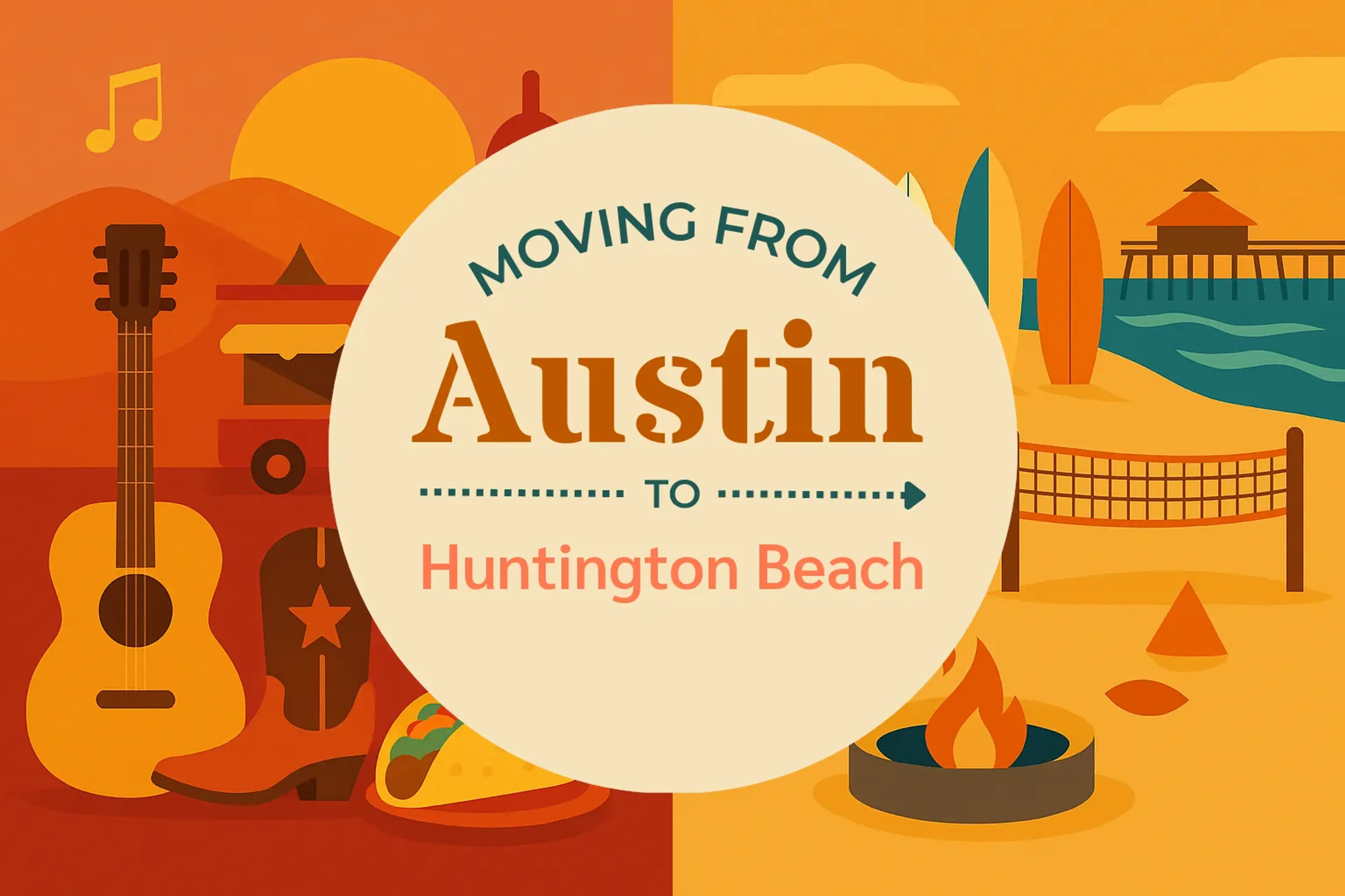 Side-by-side comparison of Austin to Huntington Beach moving companies