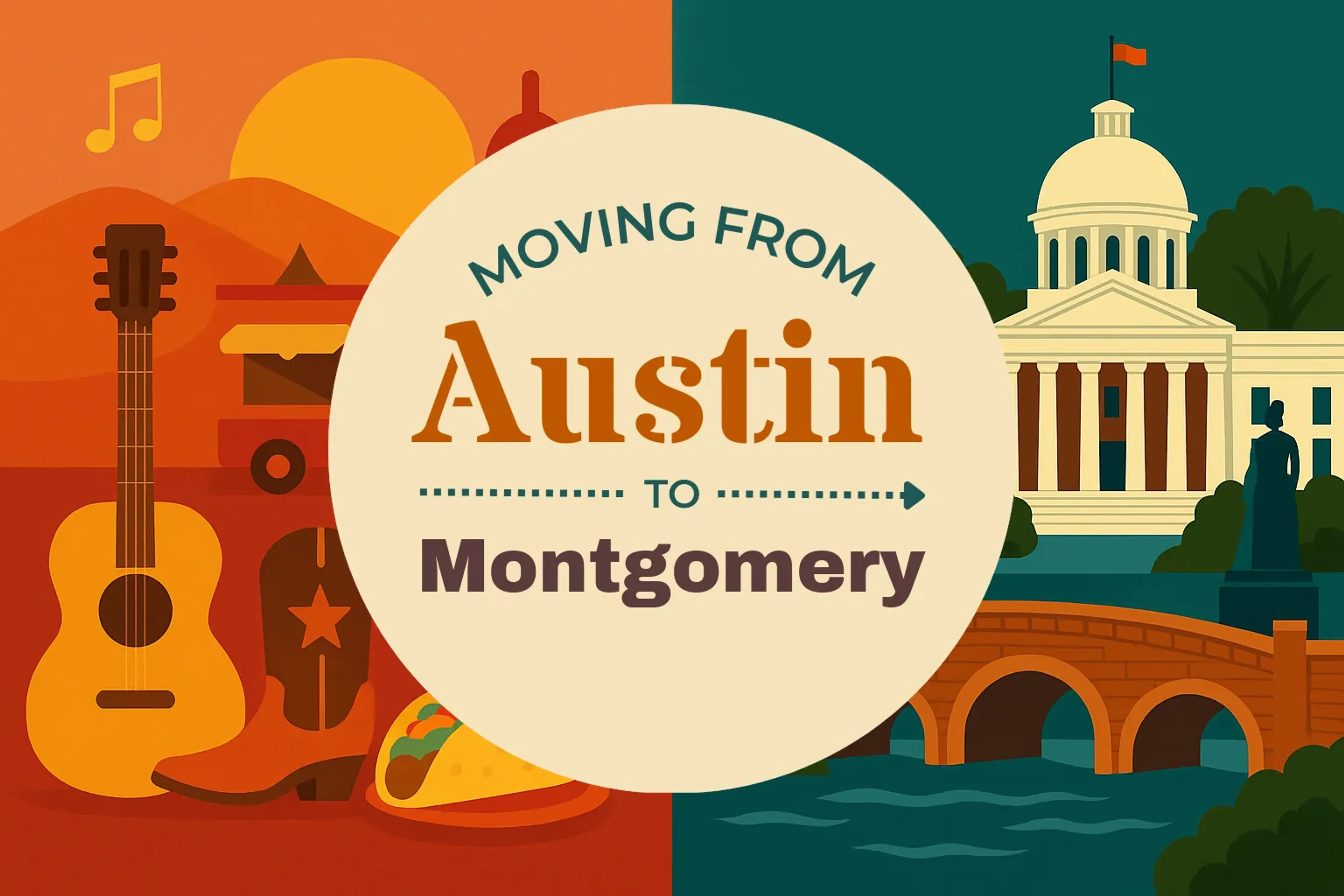 Side-by-side comparison of Austin to Montgomery moving companies