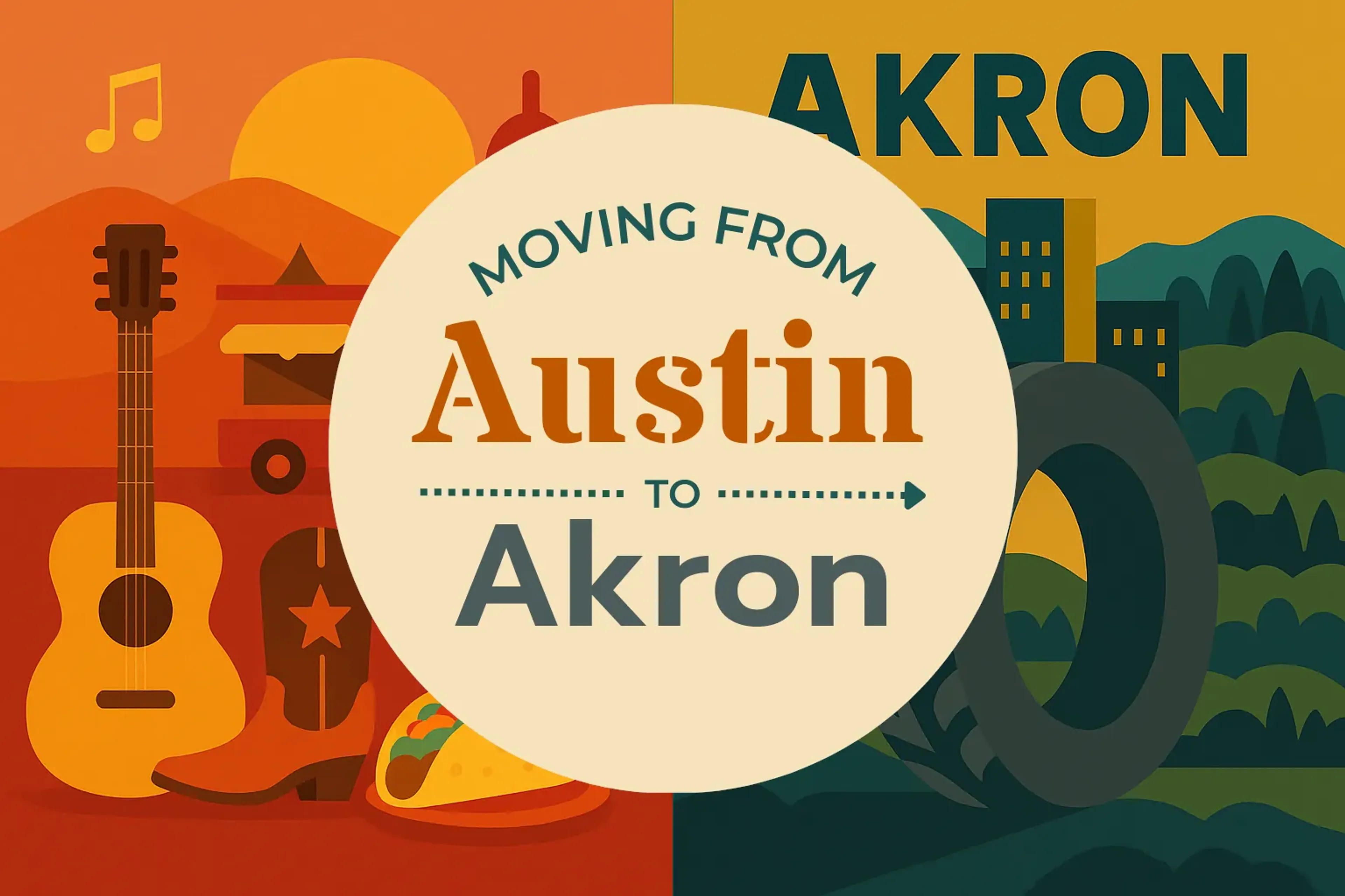 Side-by-side comparison of Austin to Akron moving companies