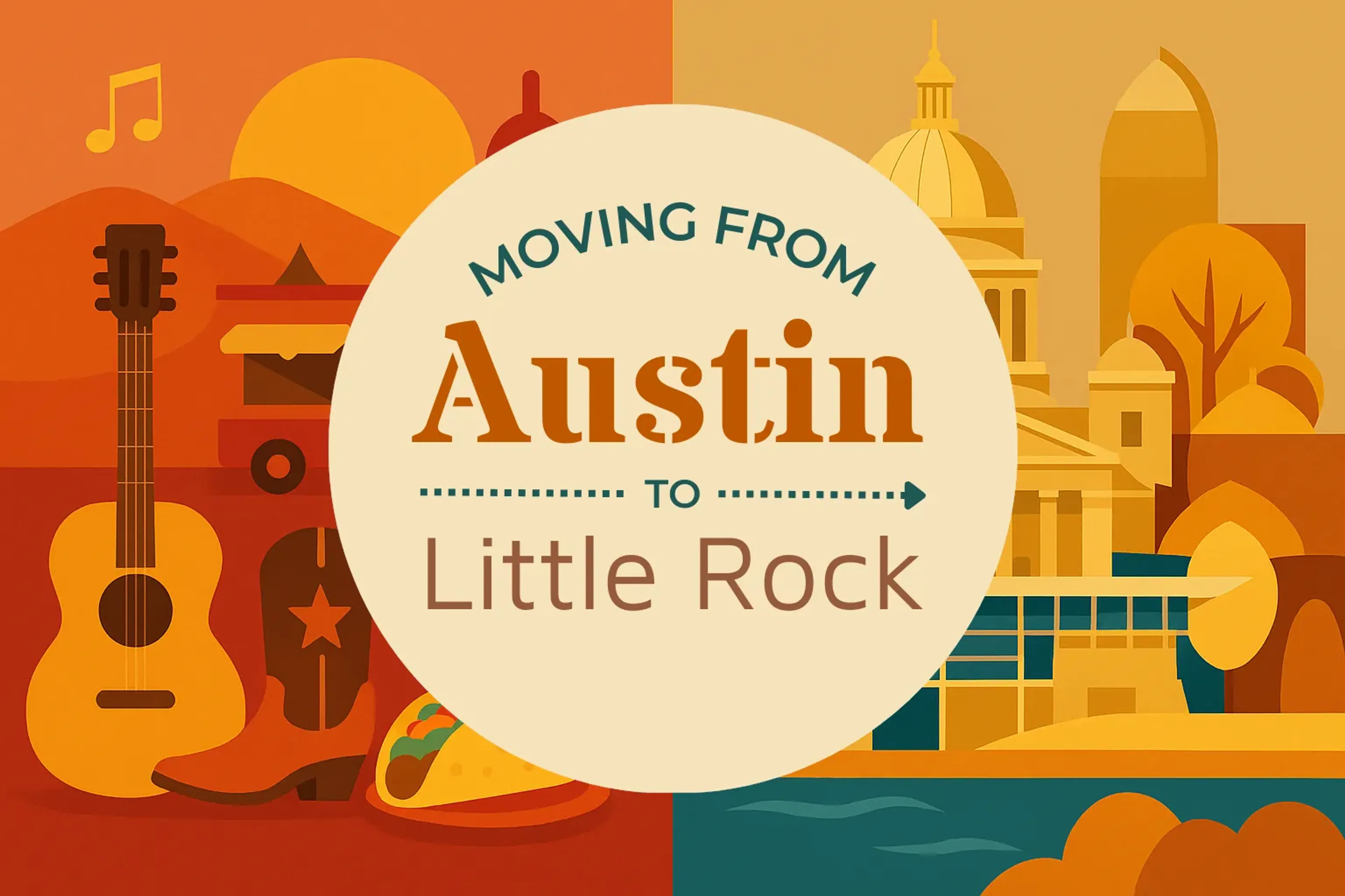 Side-by-side comparison of Austin to Little Rock moving companies