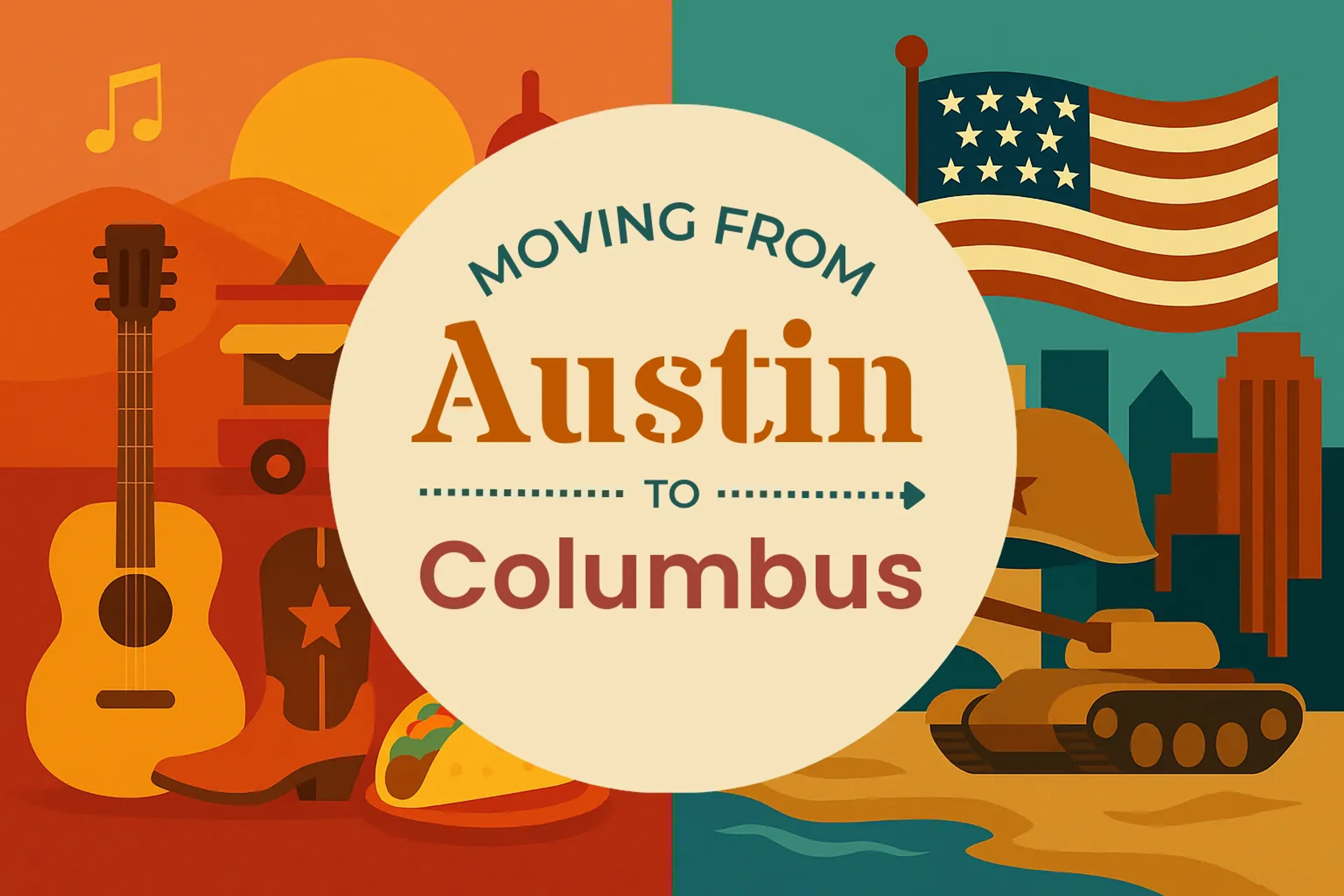 Side-by-side comparison of Austin to Columbus moving companies