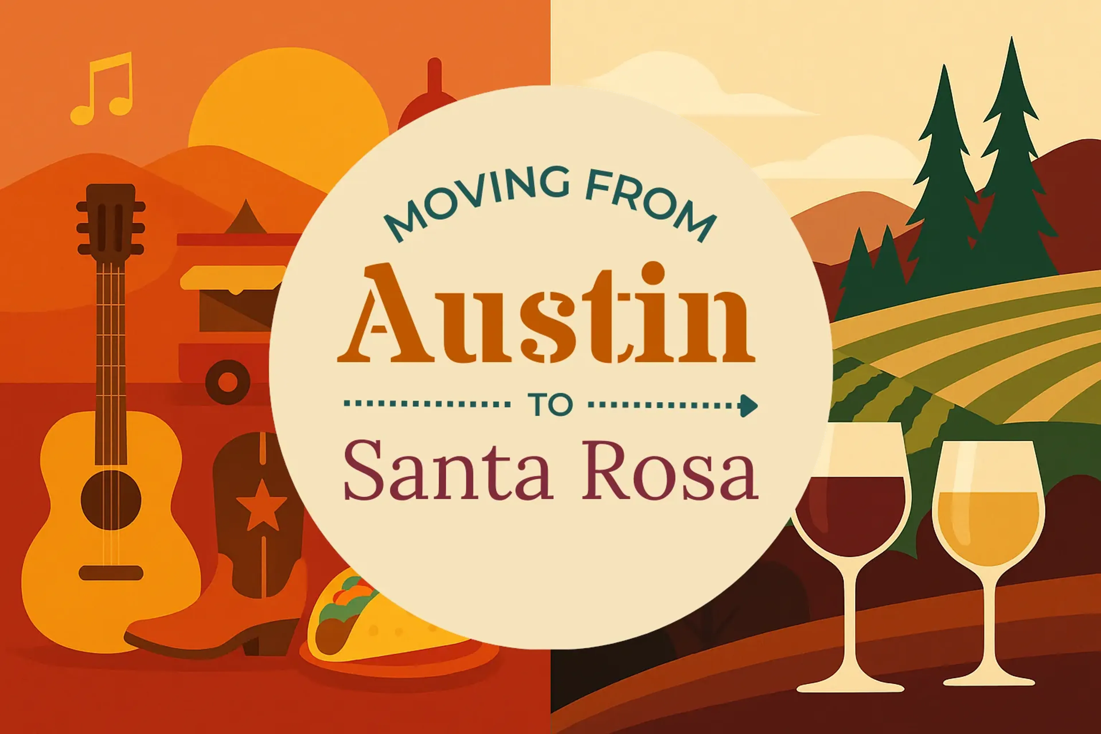 Side-by-side comparison of Austin to Santa Rosa moving companies