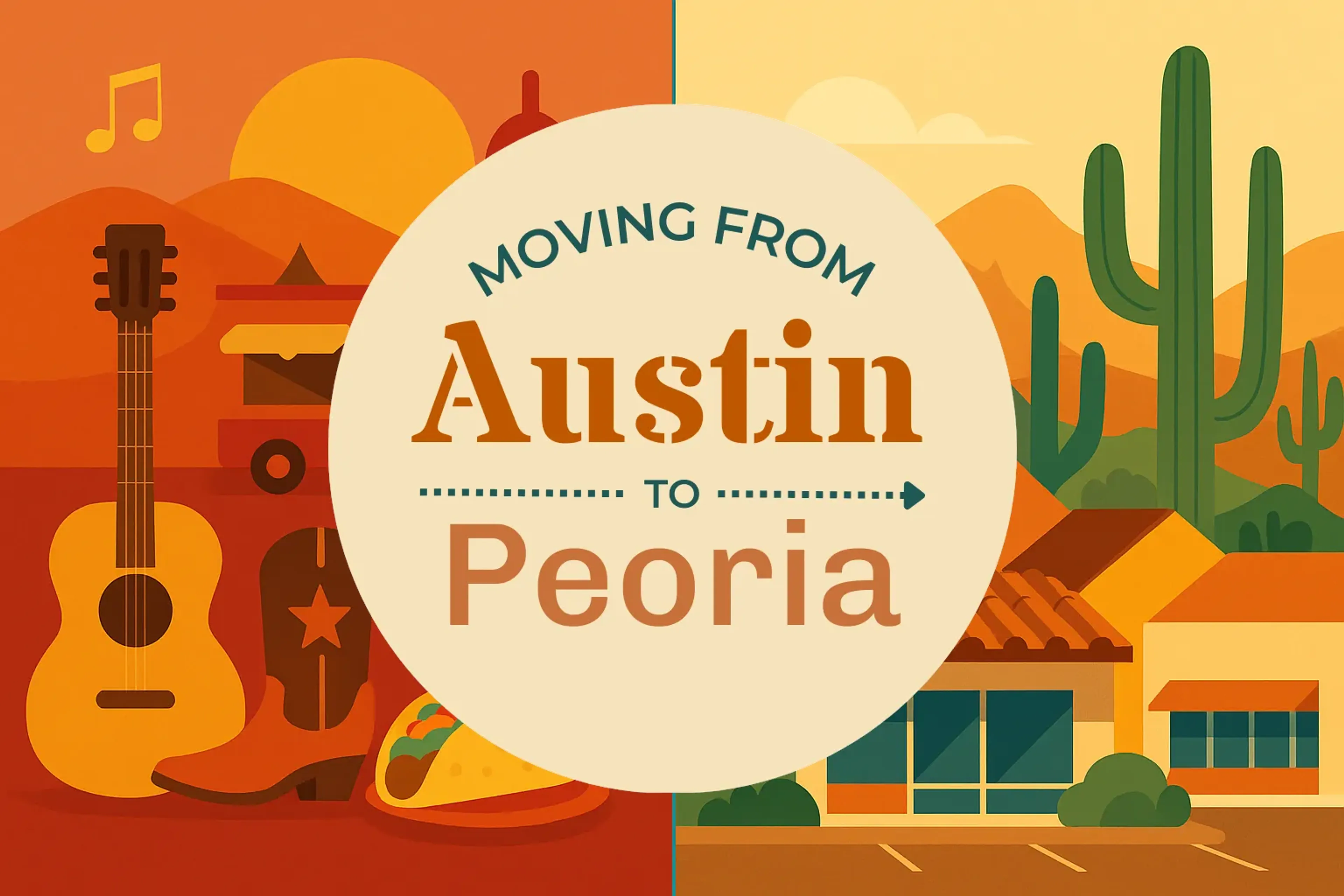 Side-by-side comparison of Austin to Peoria moving companies