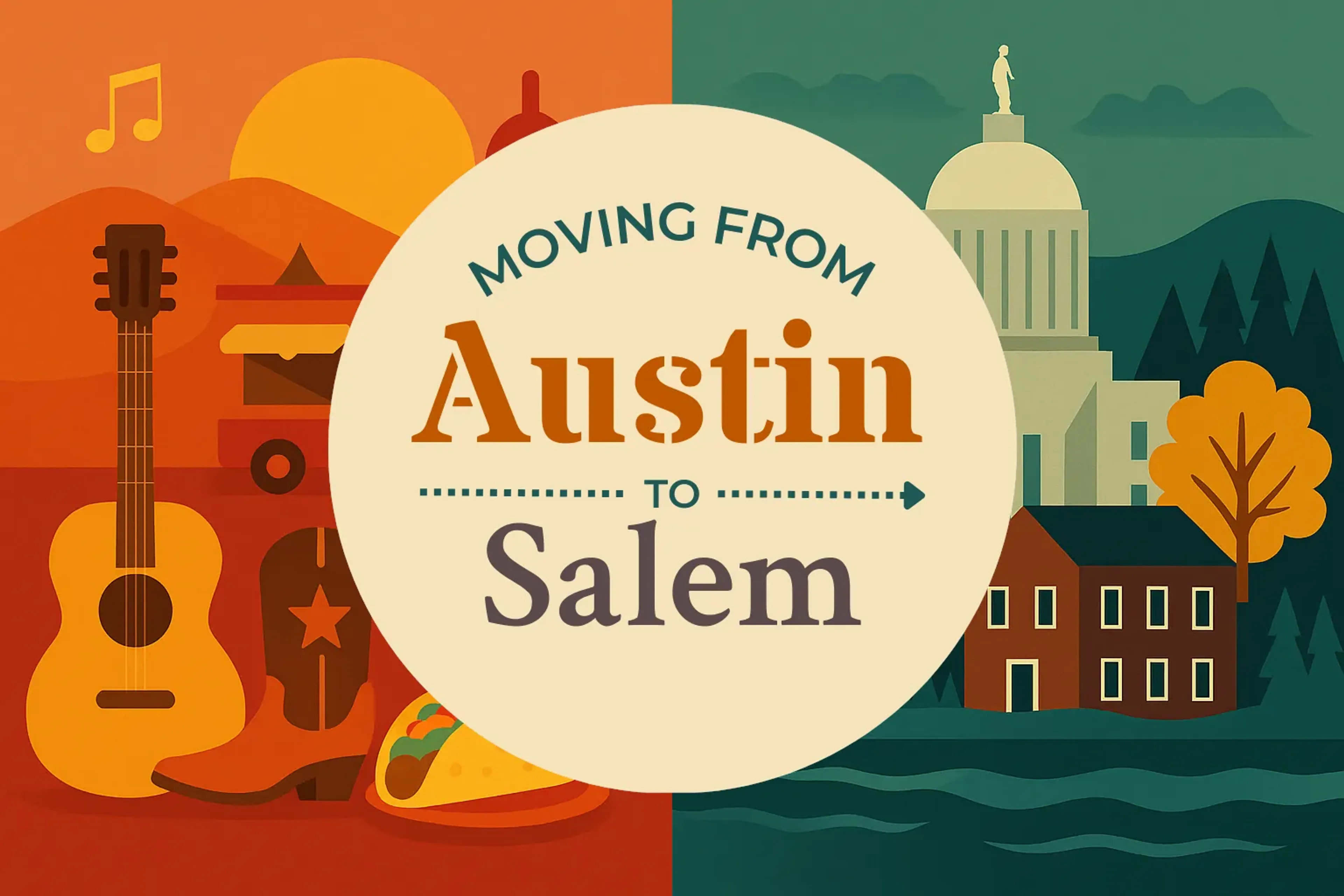 Side-by-side comparison of Austin to Salem moving companies