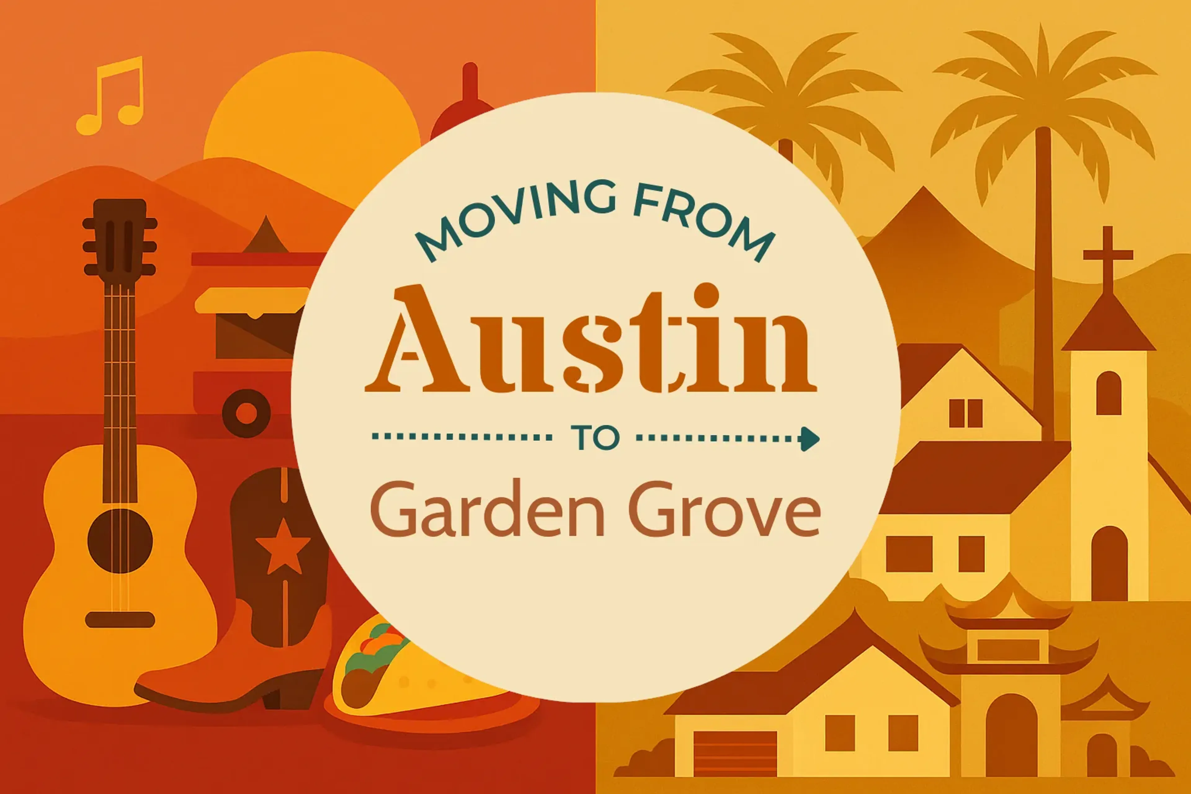 Side-by-side comparison of Austin to Garden Grove moving companies
